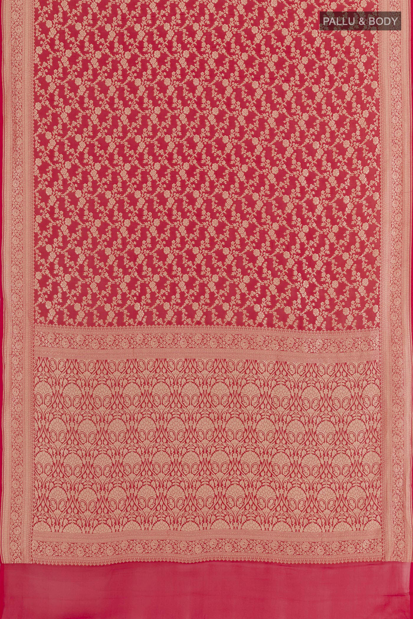 Red Banarasi Georgette Saree - Image 3