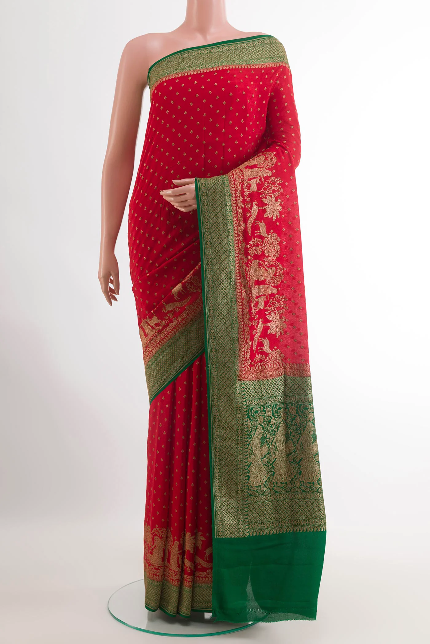 Red Banarasi Georgette Saree