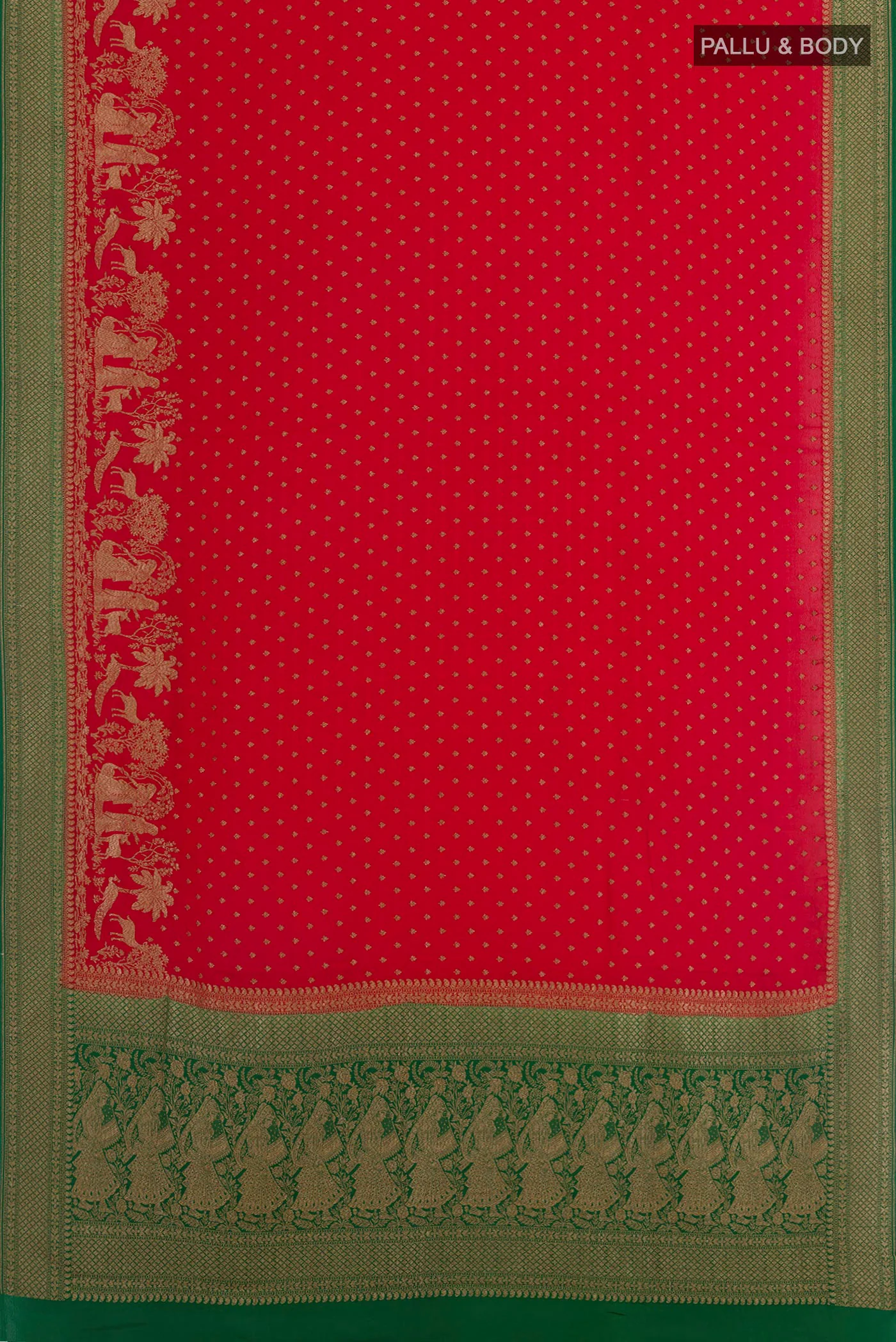 Red Banarasi Georgette Saree - Image 3