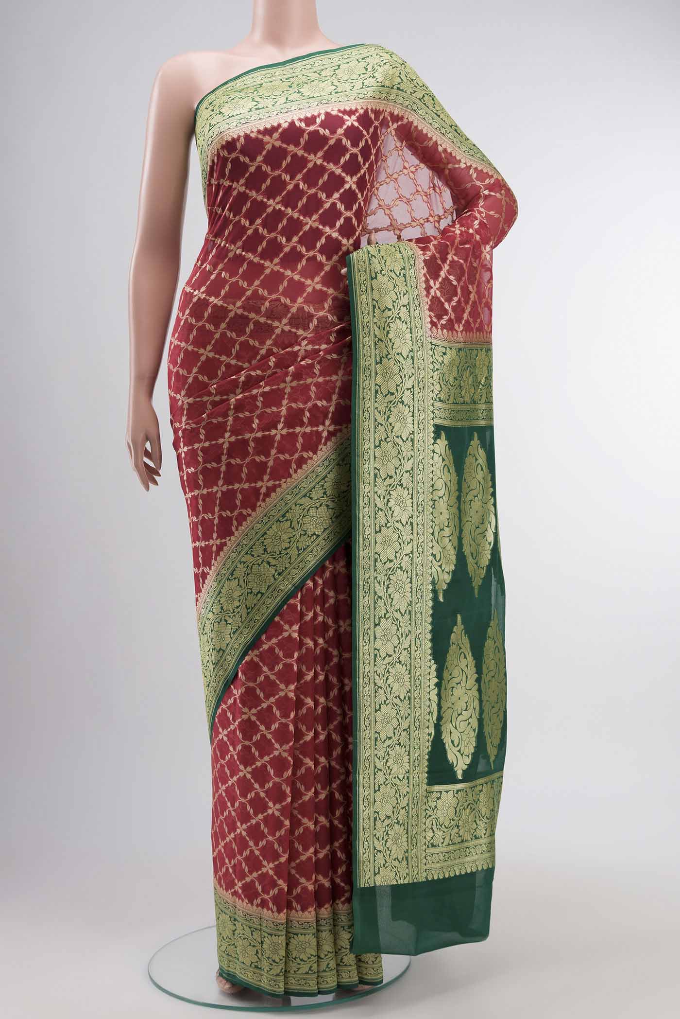 Red Banarasi Georgette Saree