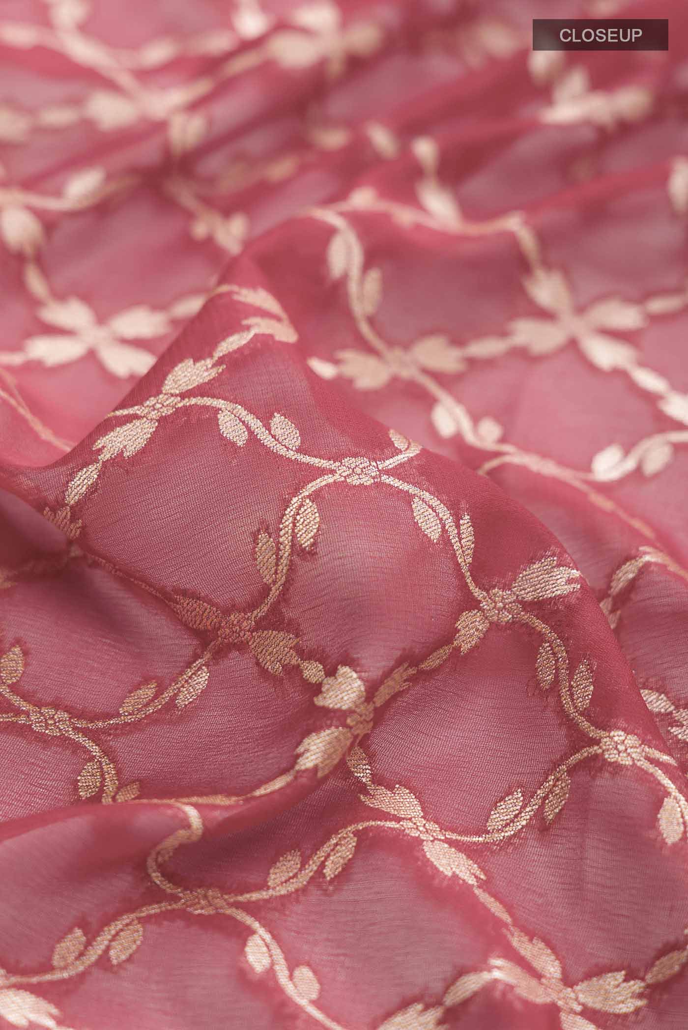 Red Banarasi Georgette Saree - Image 2