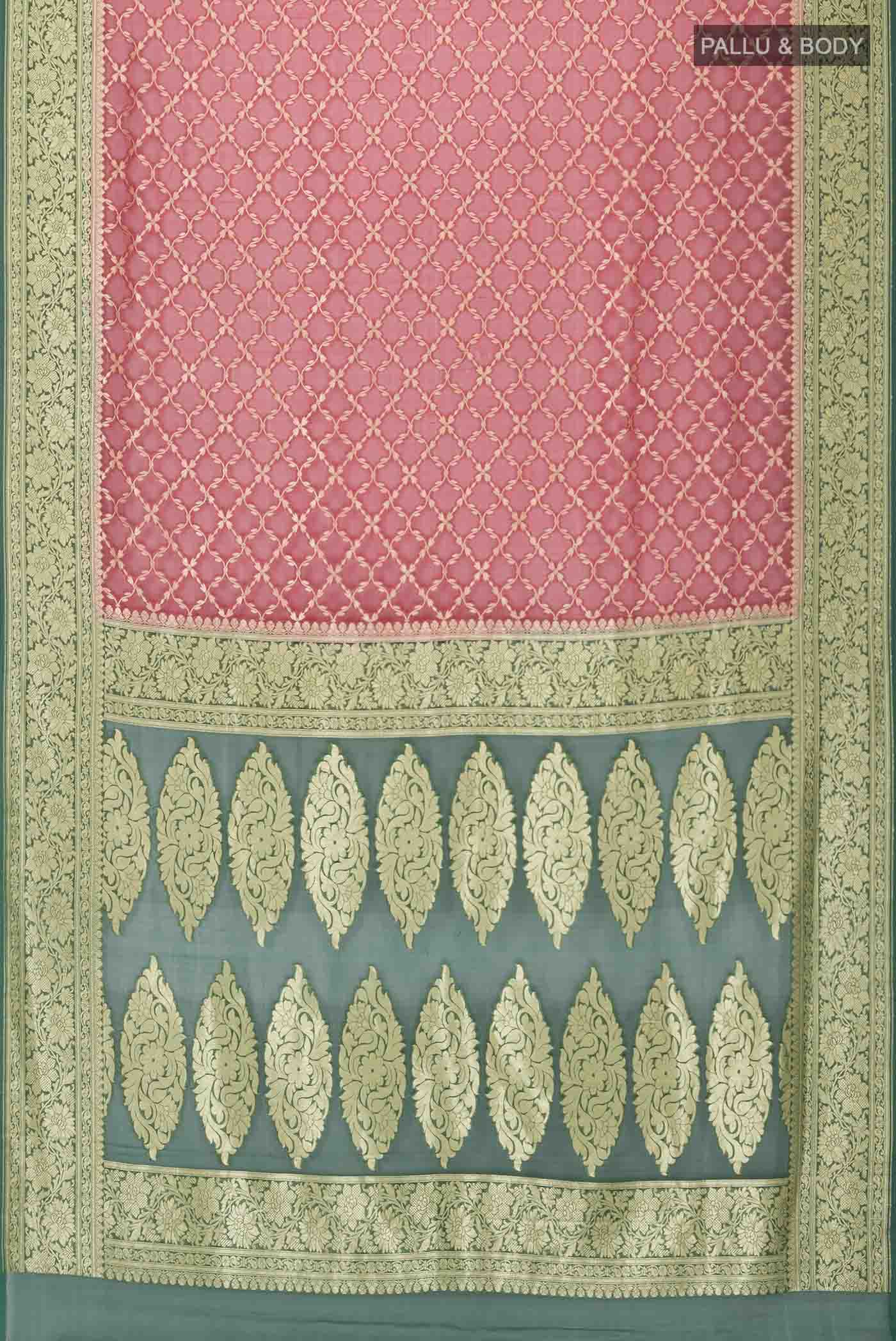 Red Banarasi Georgette Saree - Image 5