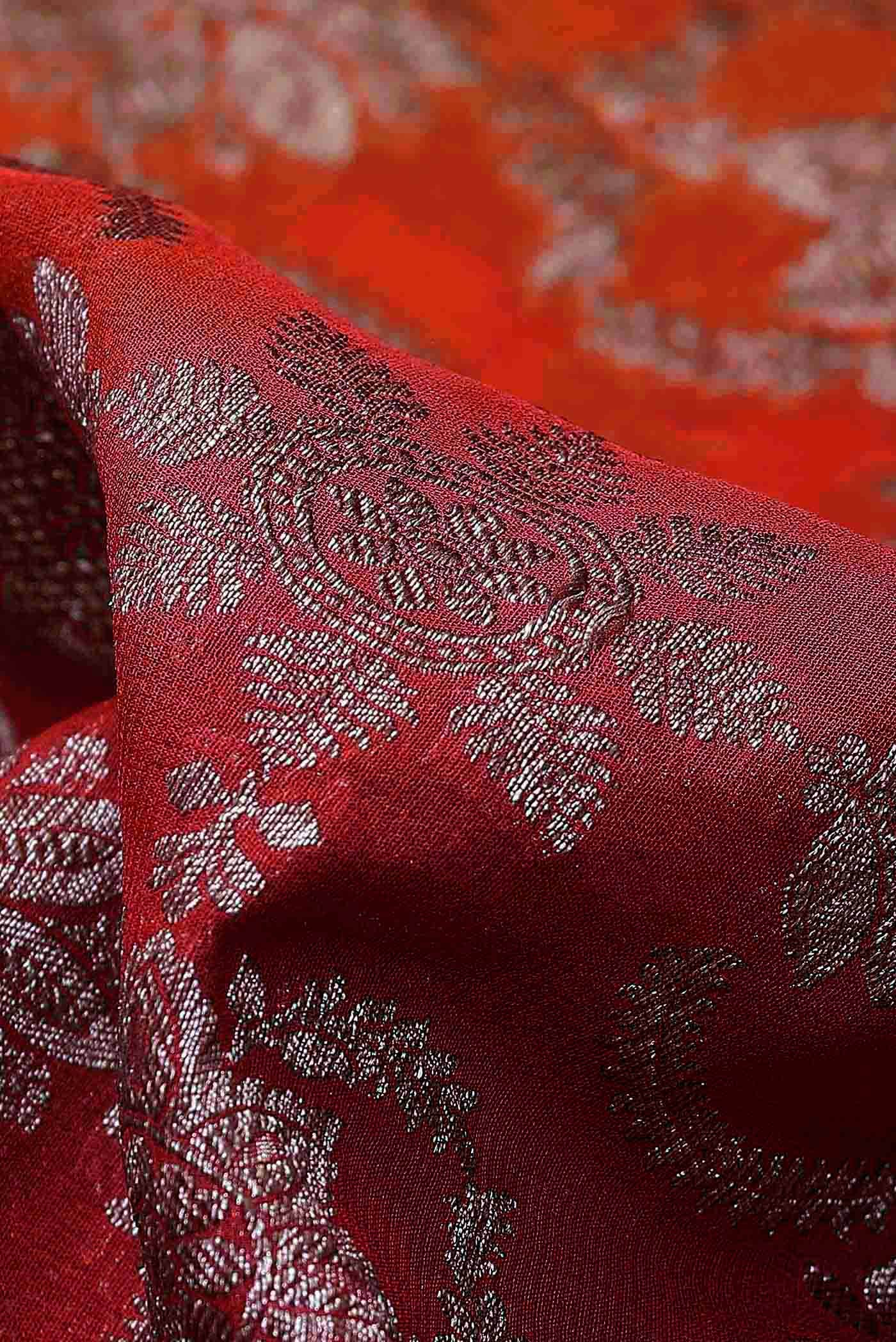 Red Banarasi Georgette Saree - Image 3