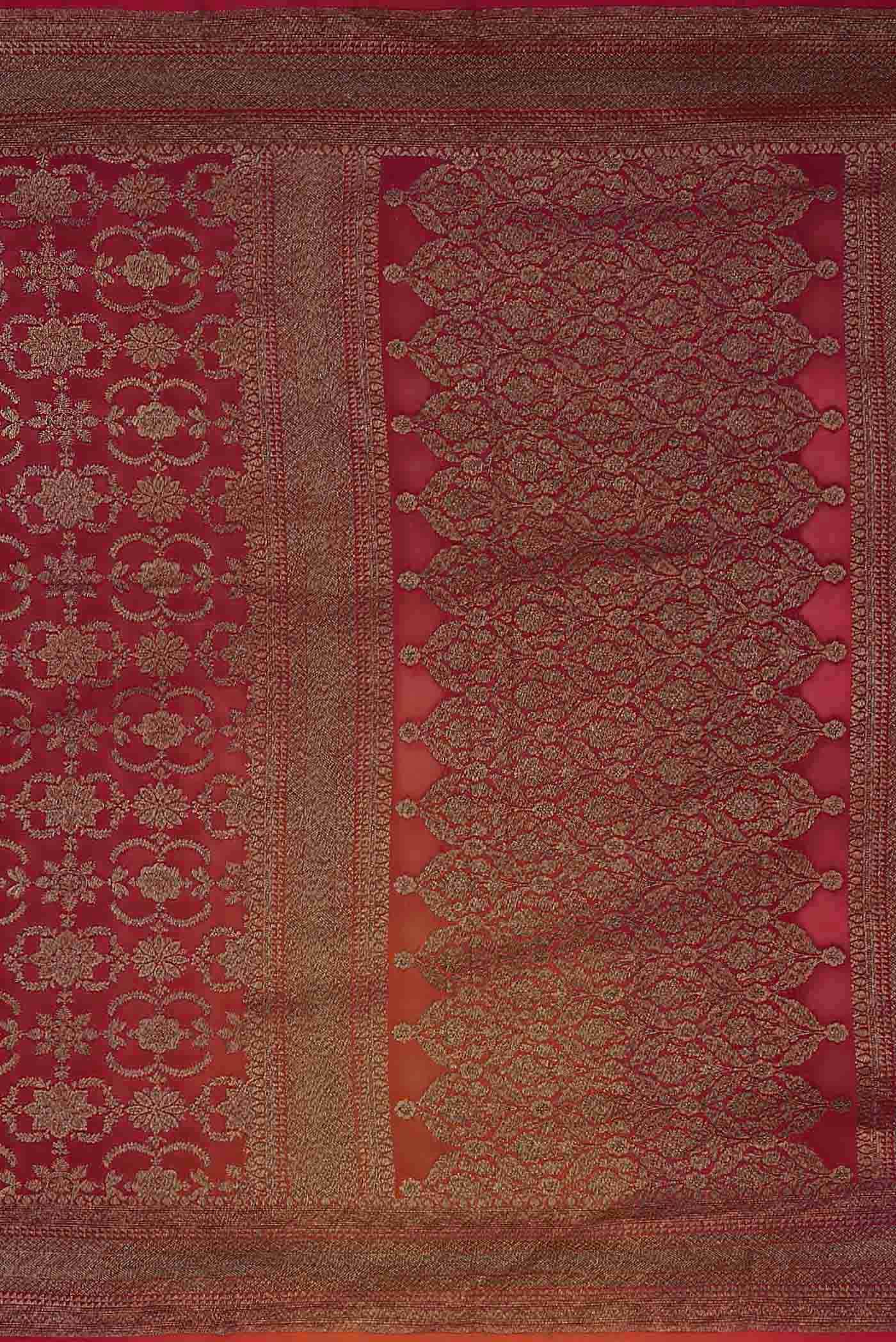 Red Banarasi Georgette Saree - Image 5
