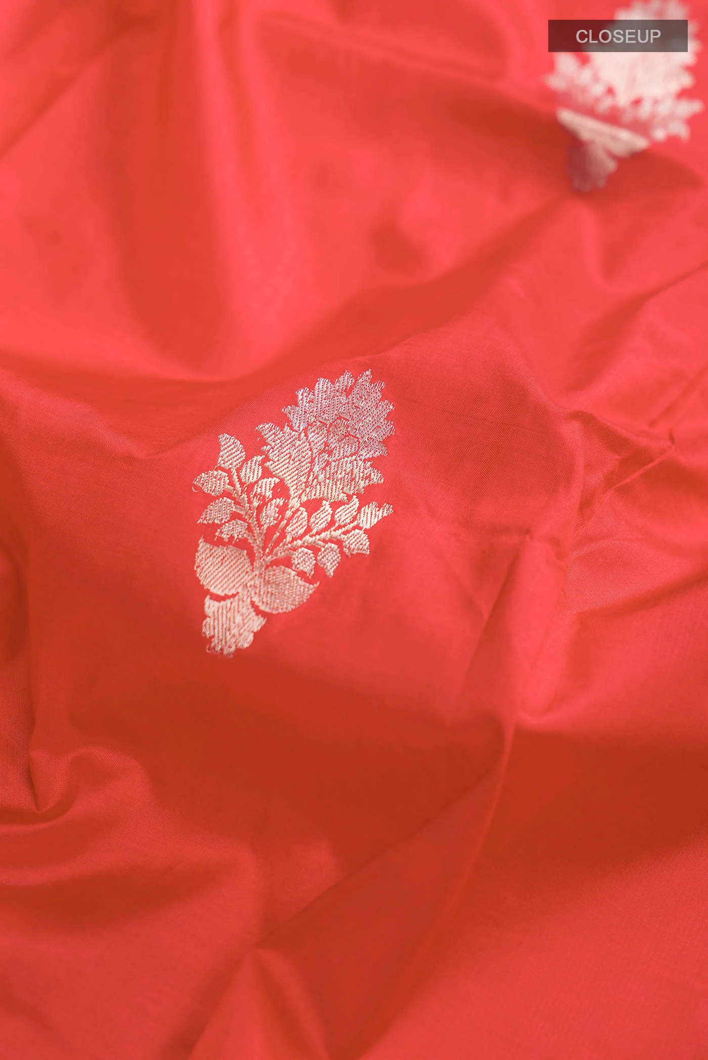 Red Banarasi Katan Silk Saree - Image 2