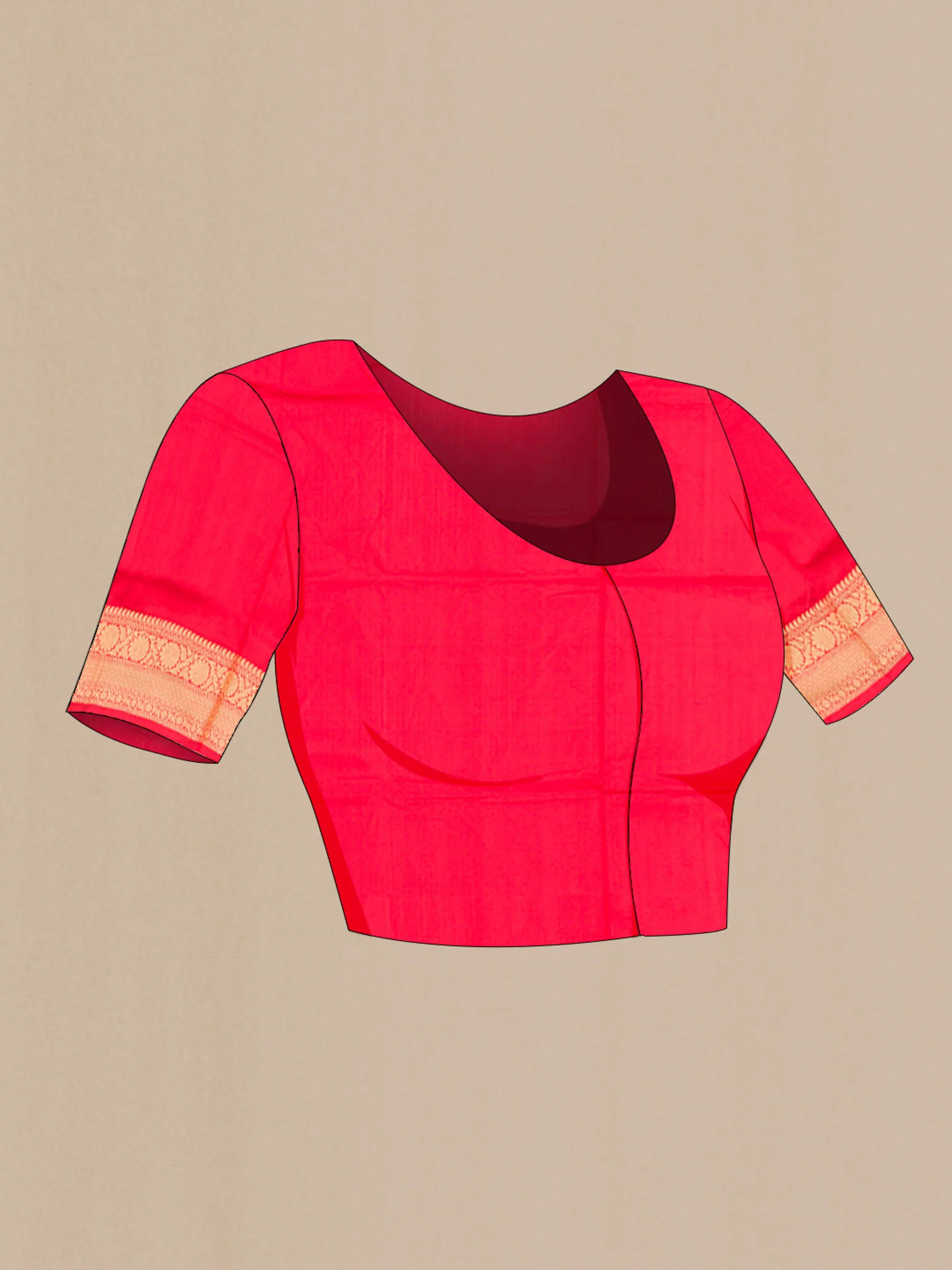Red Banarasi Katan Silk Saree - Image 4