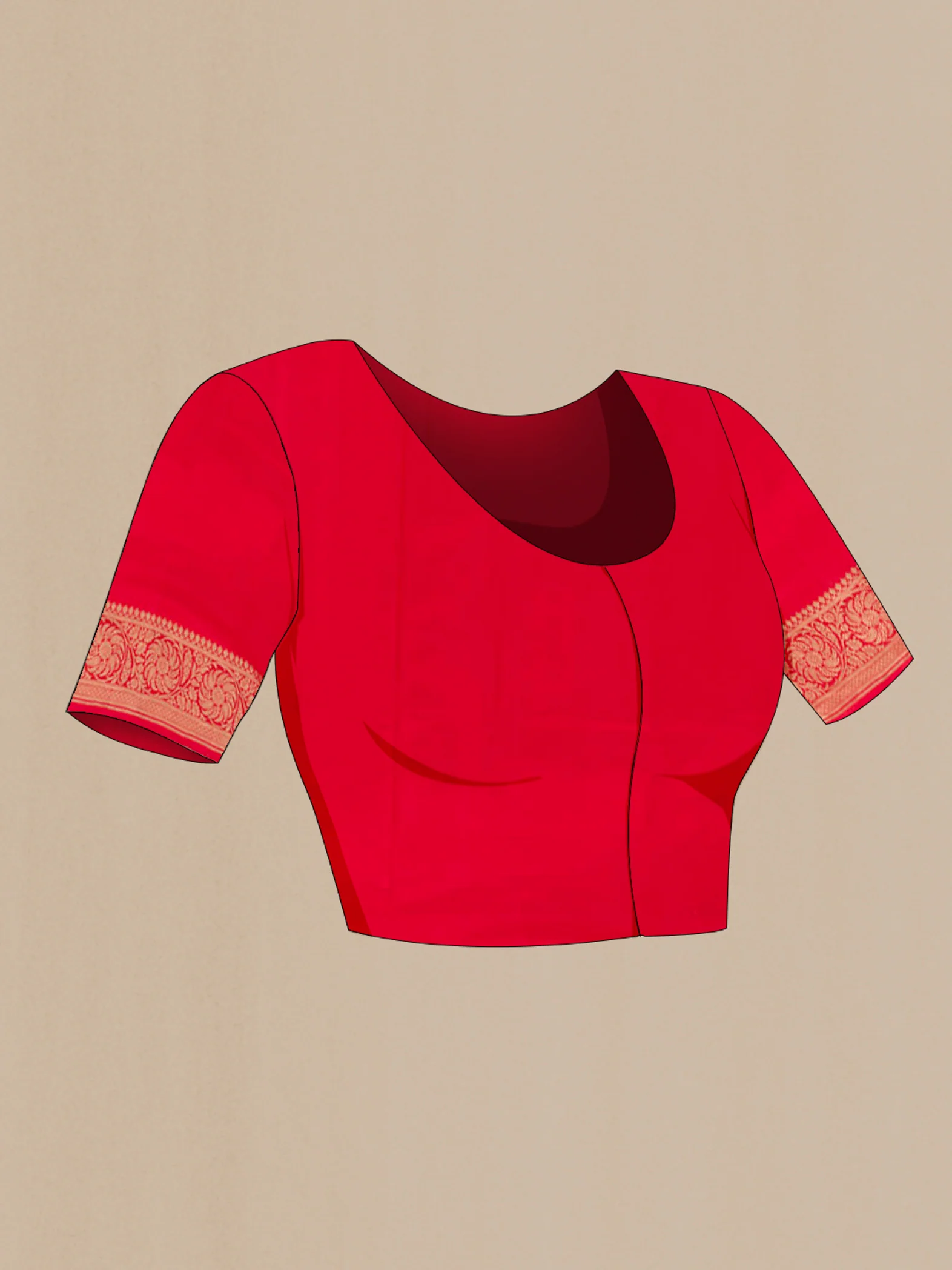 Red Banarasi Katan Silk Saree - Image 2