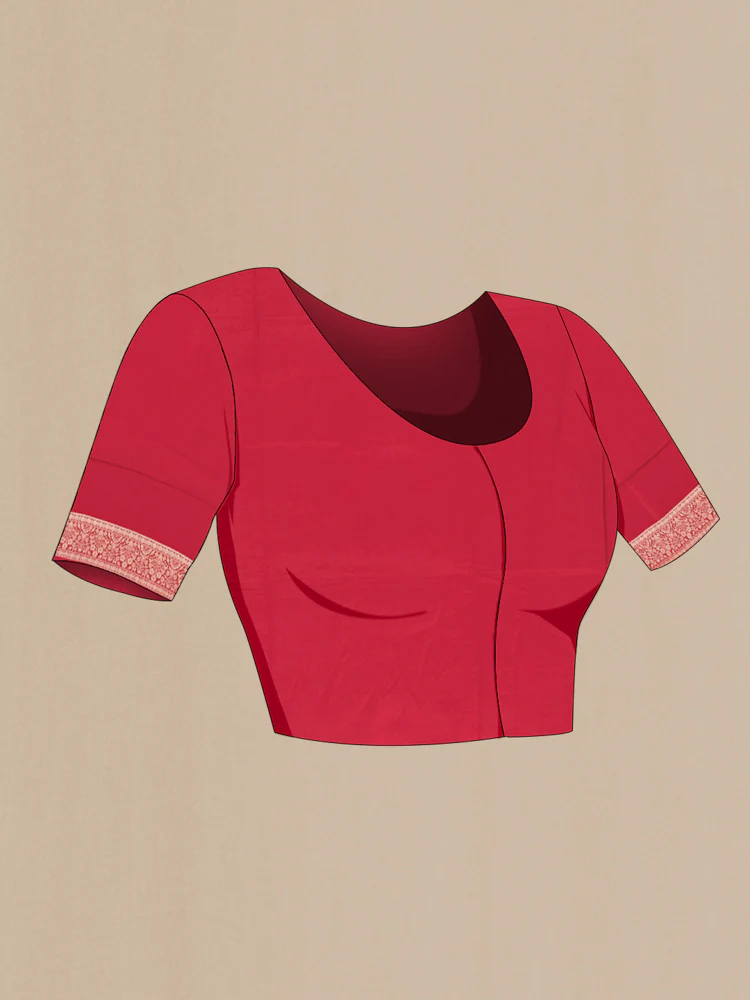 Red Banarasi Raw Silk Saree - Image 4