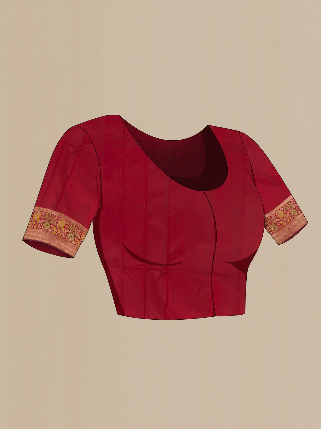 Maroon Banarasi Katan Silk Saree - Image 2