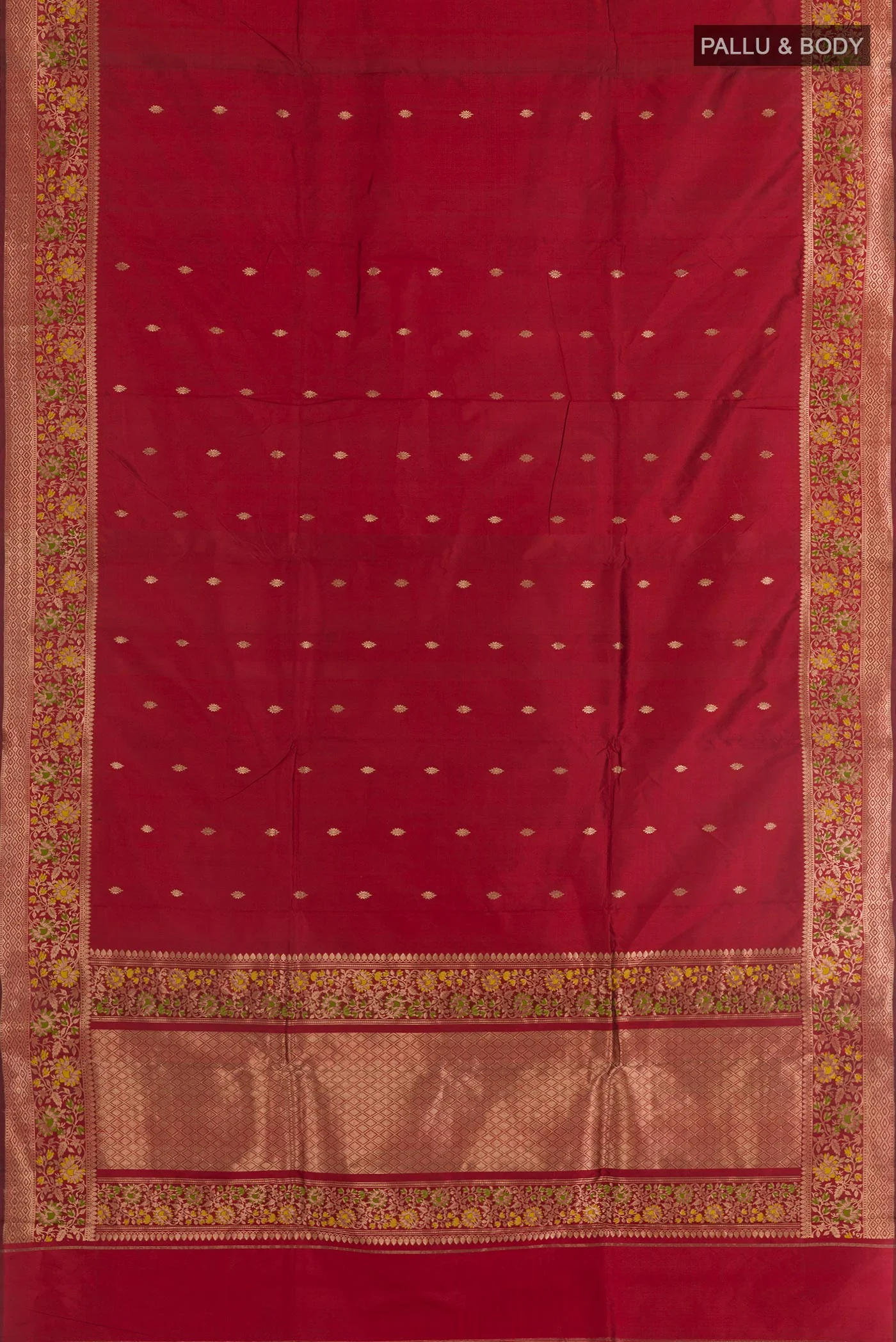 Maroon Banarasi Katan Silk Saree - Image 3