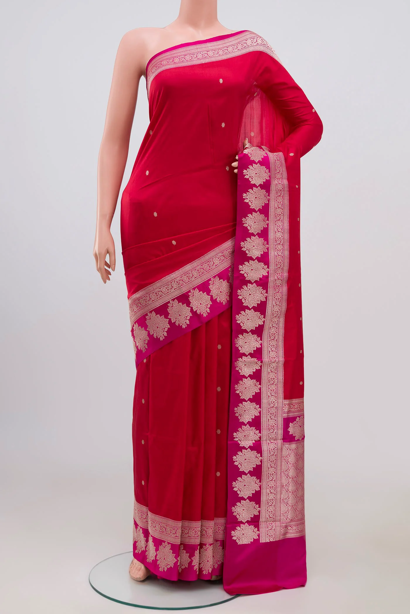 Red Banarasi Katan Silk Saree