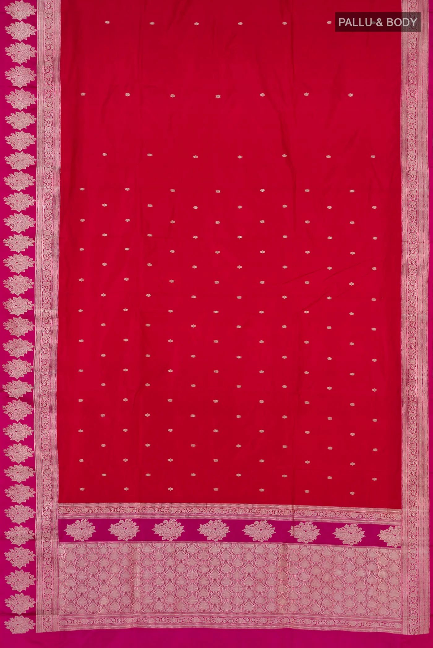 Red Banarasi Katan Silk Saree - Image 5