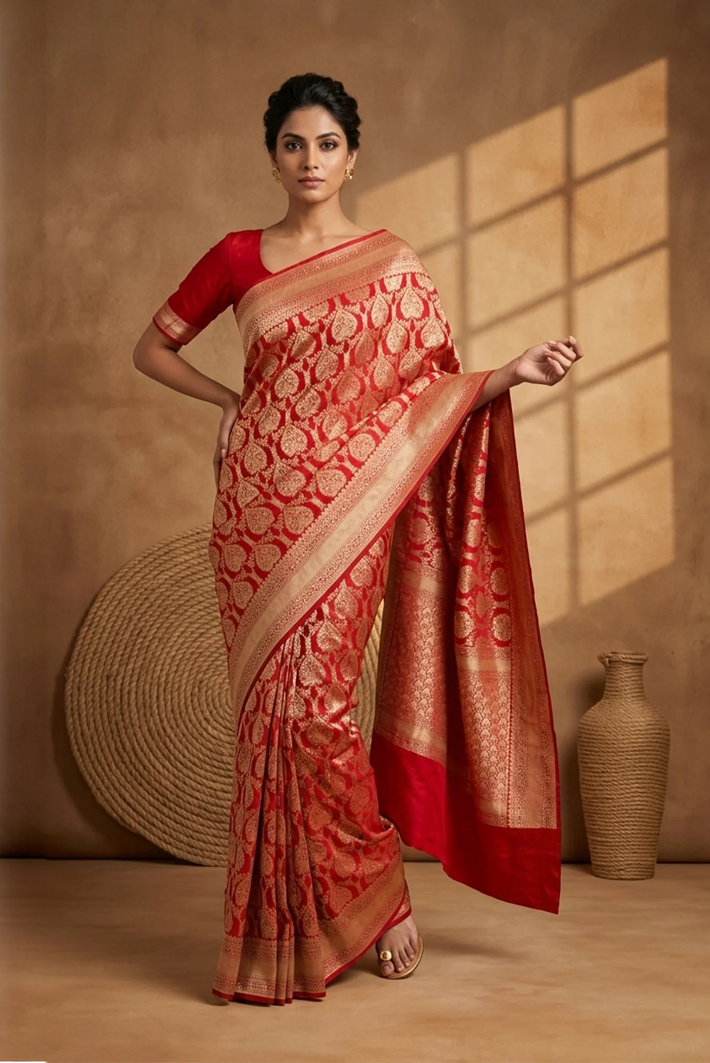 Red Banarasi Silk Saree