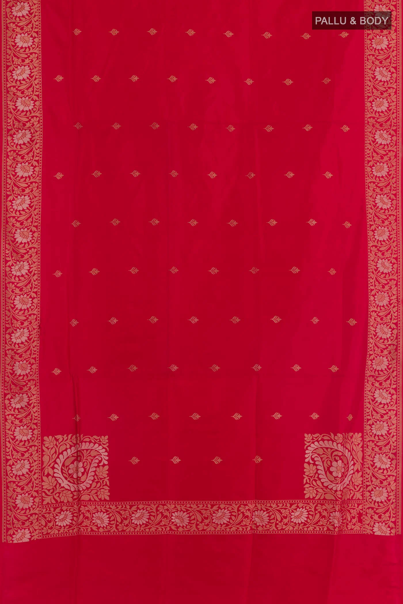 Red Banarasi Silk Saree - Image 5
