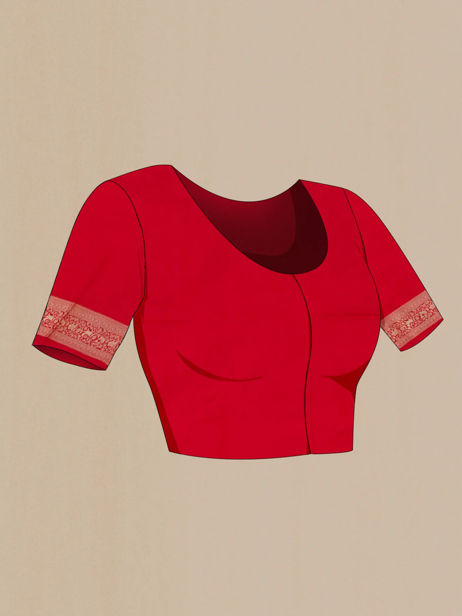 Red Banarasi Silk Saree - Image 4