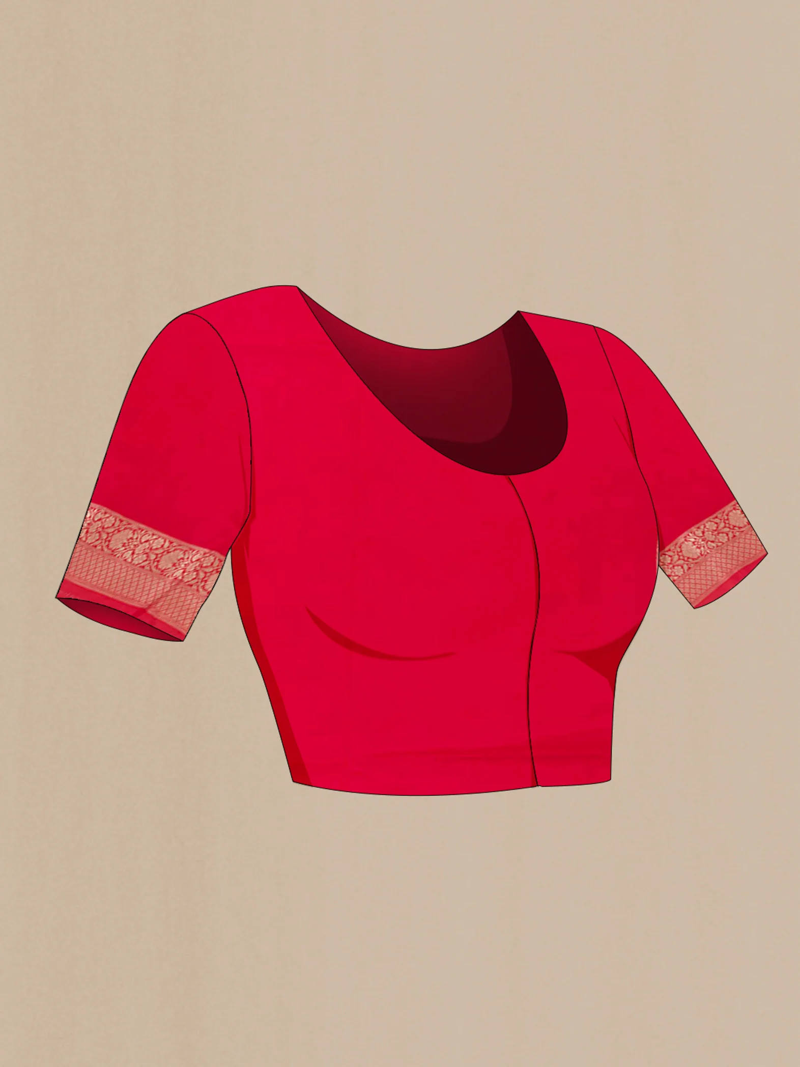 Red Banarasi Silk Saree - Image 3