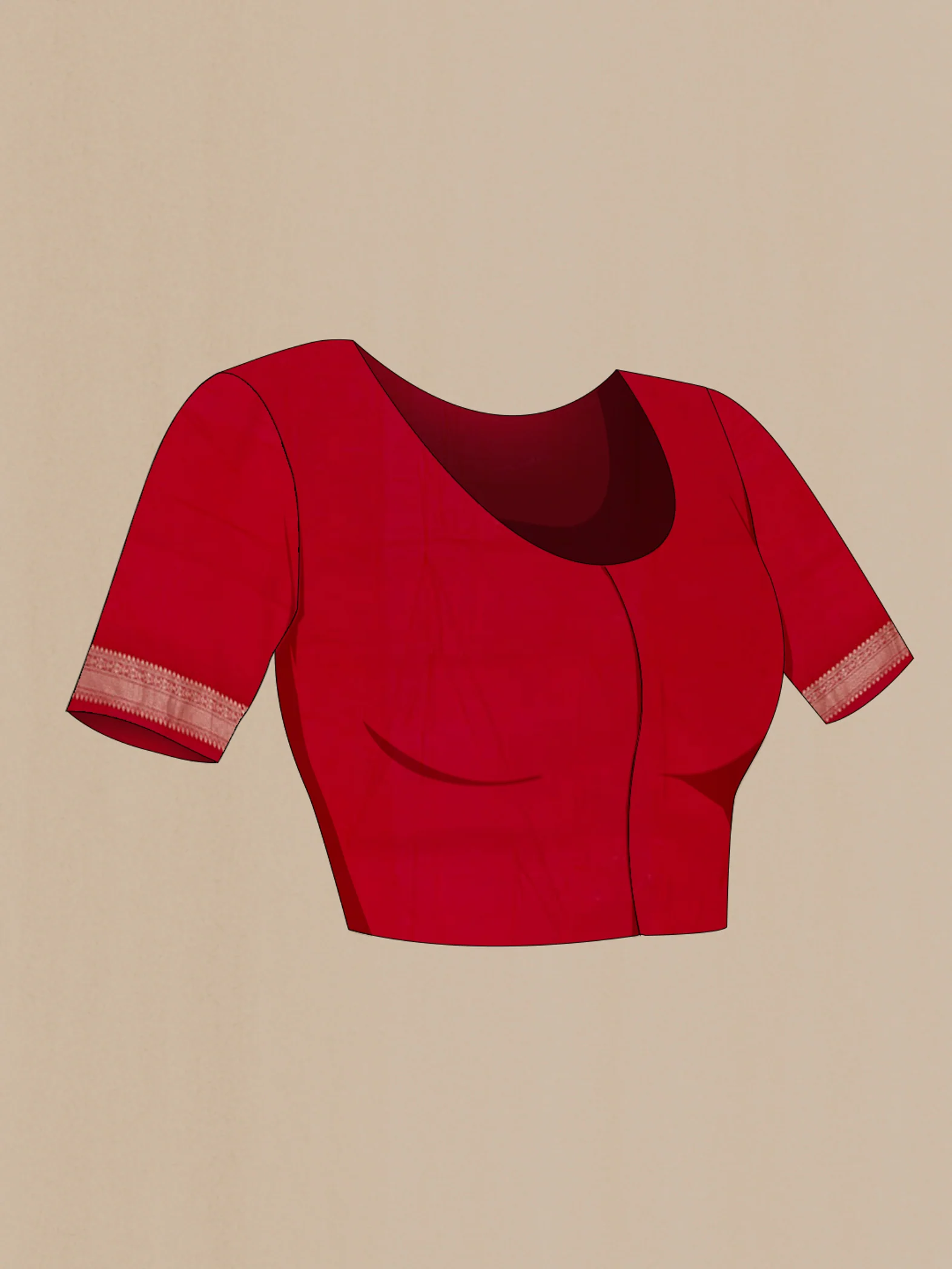 Red Banarasi Silk Saree - Image 4