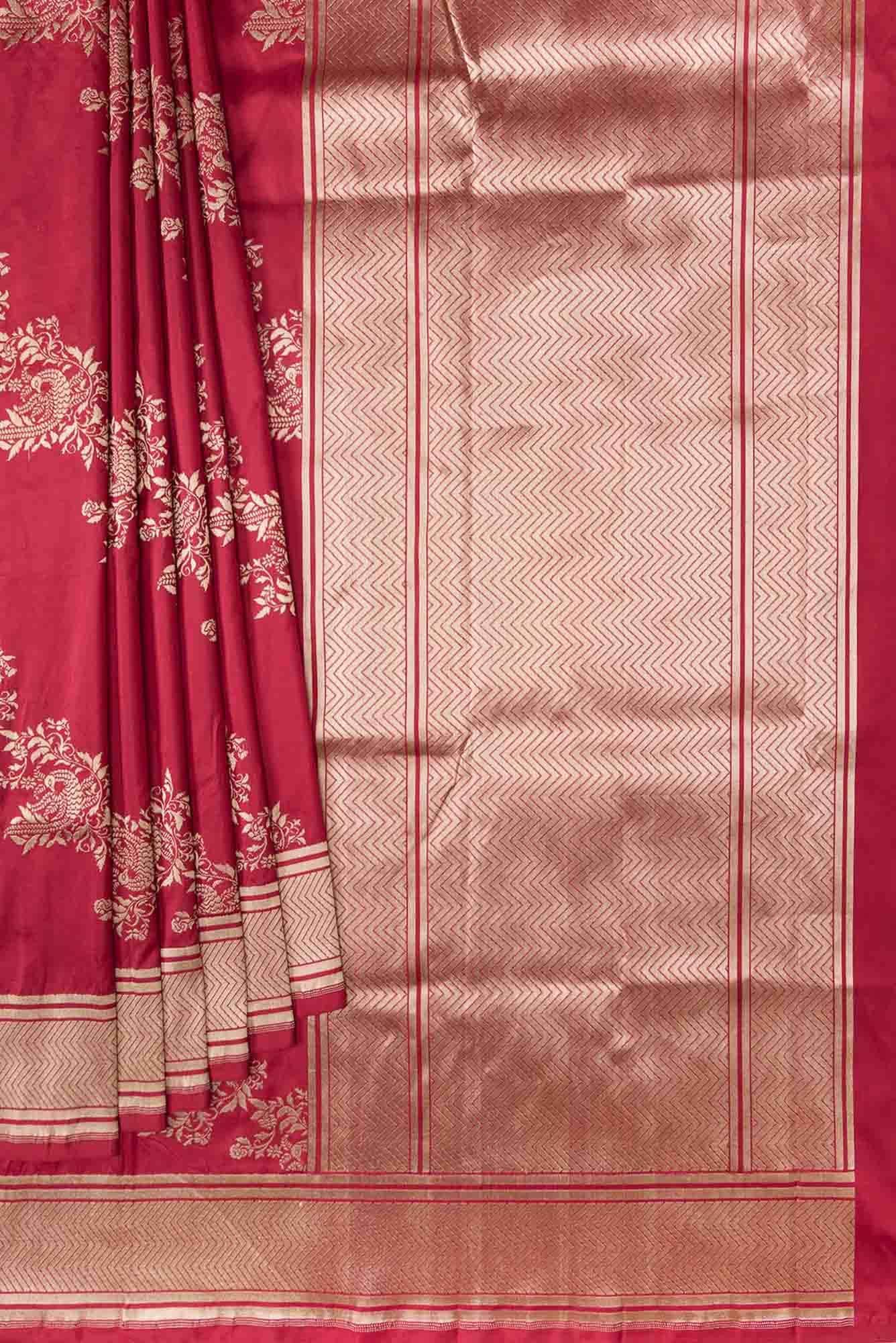 Lekha-Red Banarasi Silk Saree - Image 2