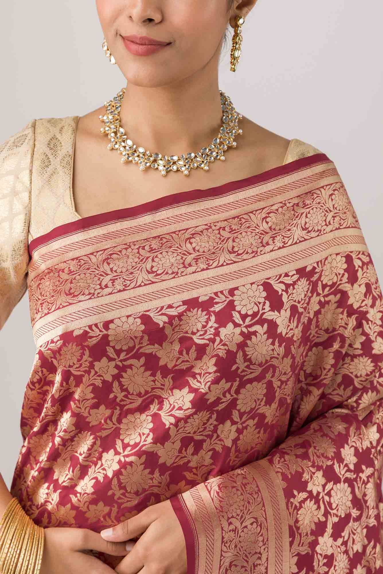 Gauhar-Red Banarasi Silk Saree - Image 2