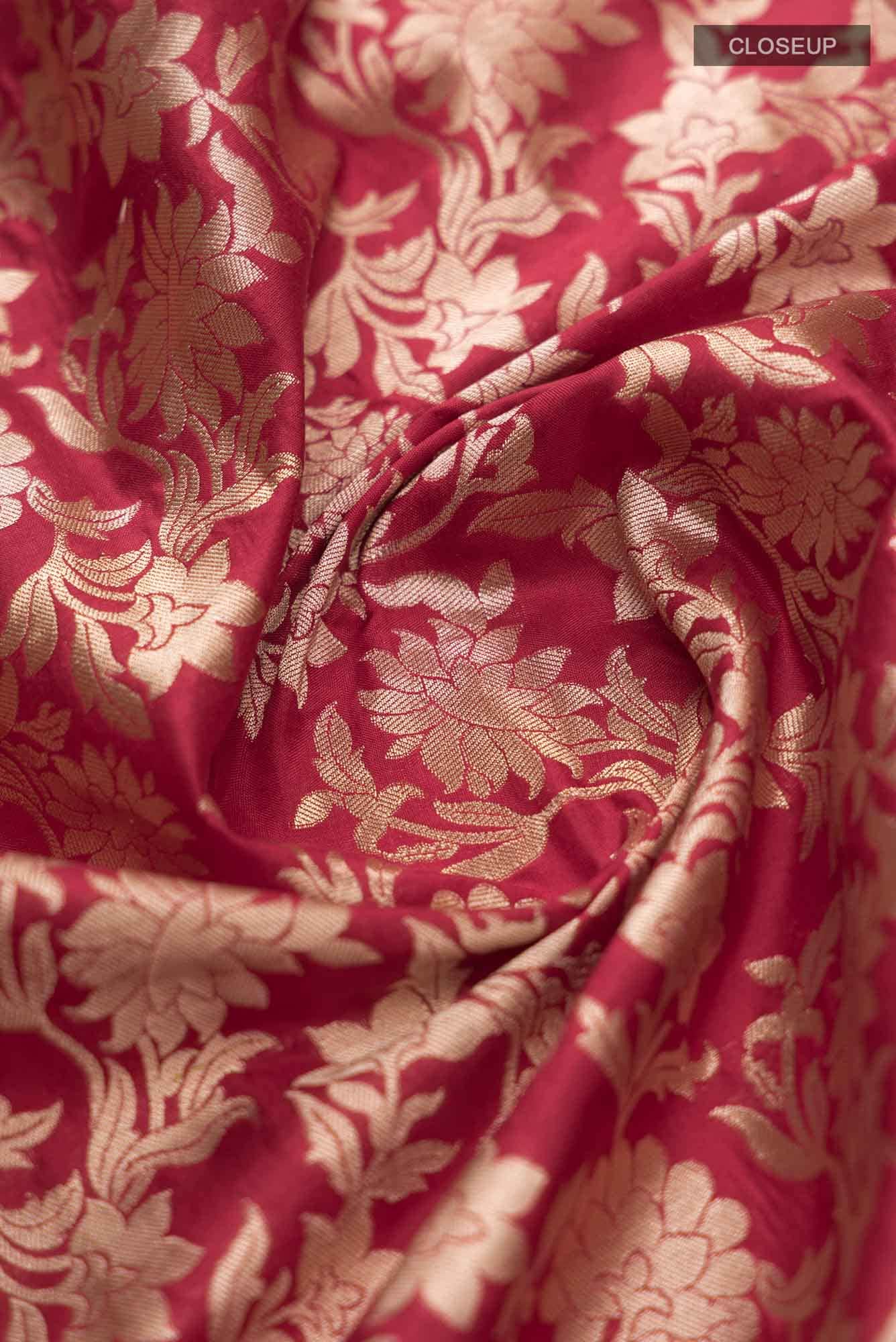 Gauhar-Red Banarasi Silk Saree - Image 4