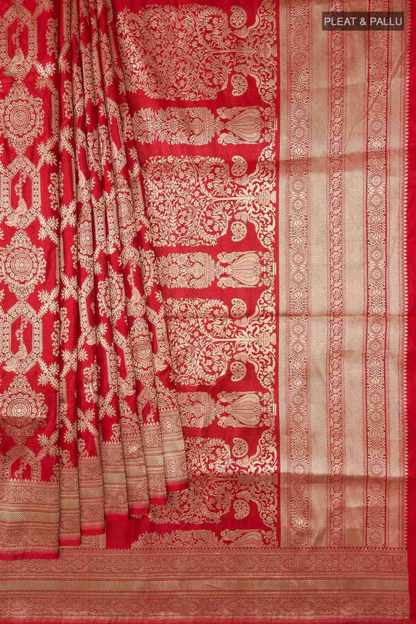 Priyasambad-Red Banarasi Silk Saree - Image 2