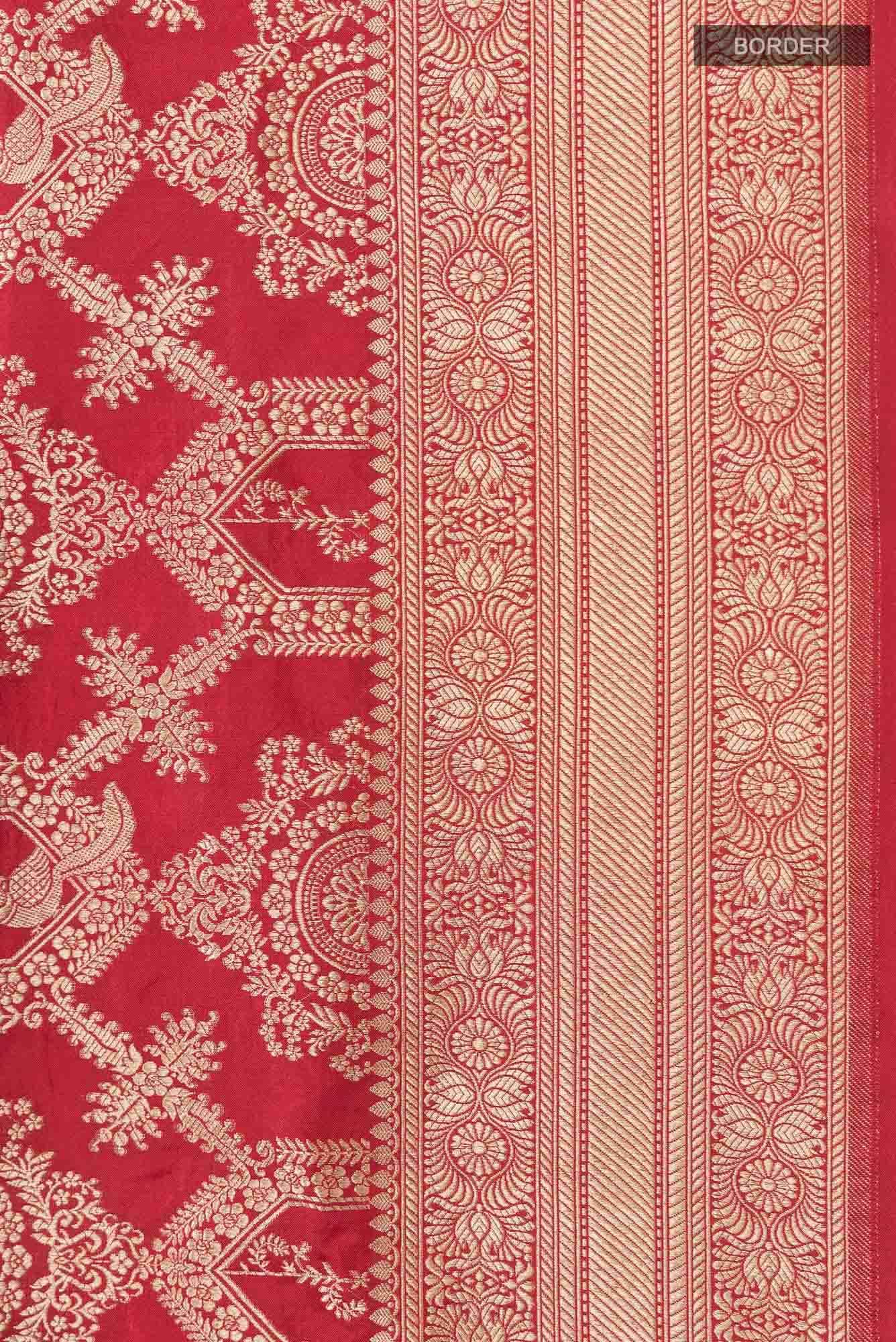 Priyasambad-Red Banarasi Silk Saree - Image 5