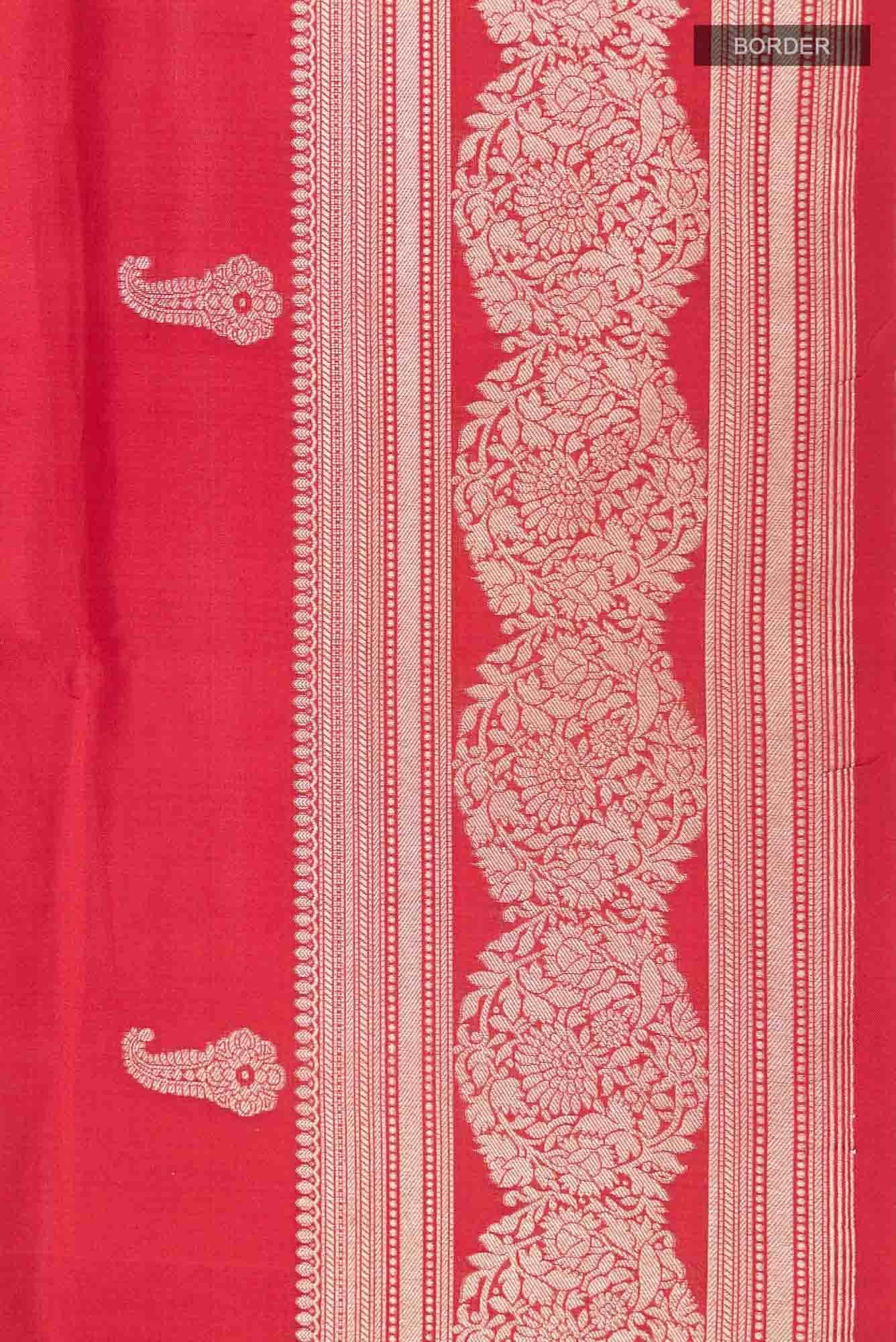 Bhagyavati-Red Banarasi Silk Saree - Image 6