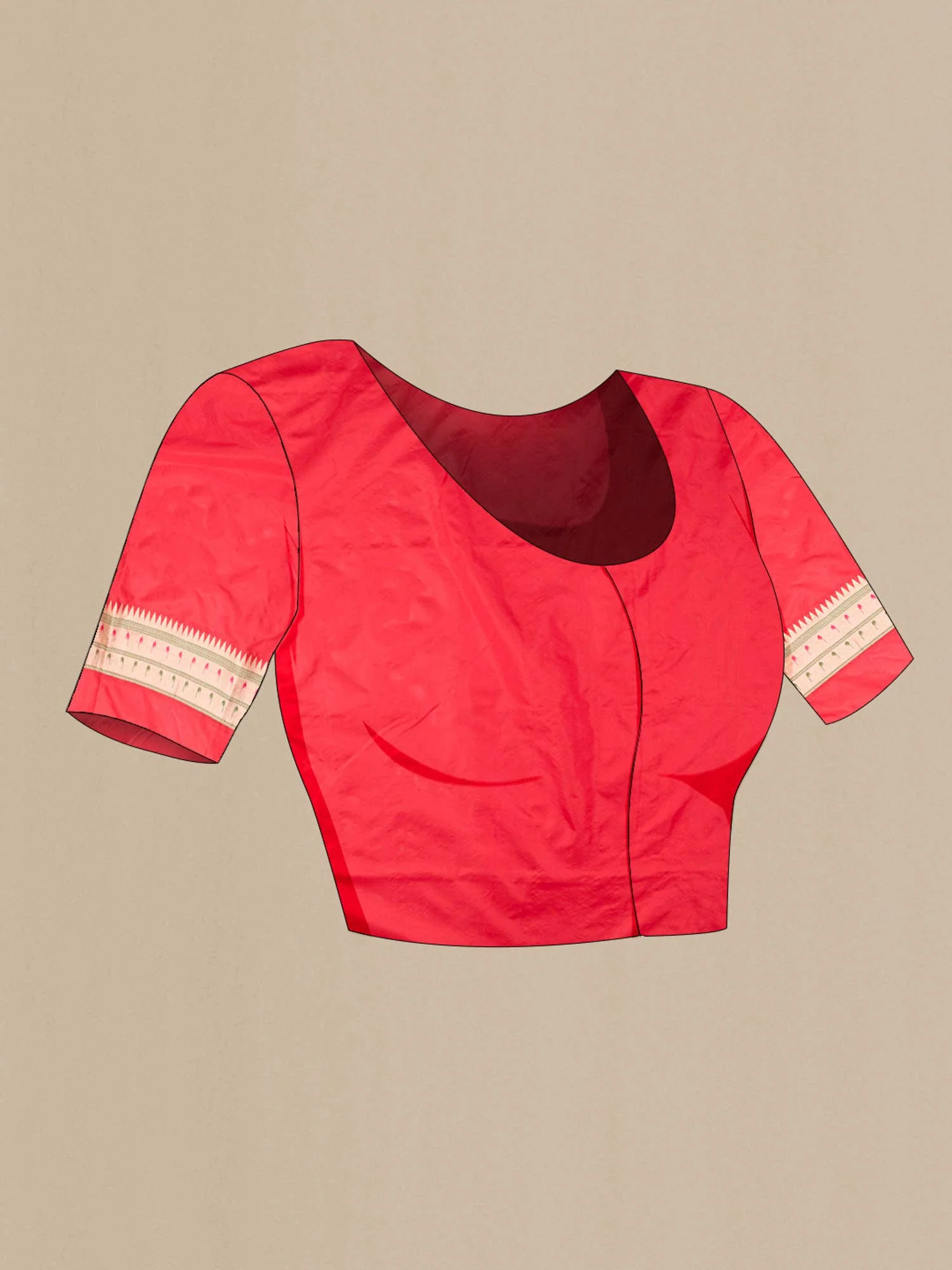 Red Banarasi Silk Saree - Image 7