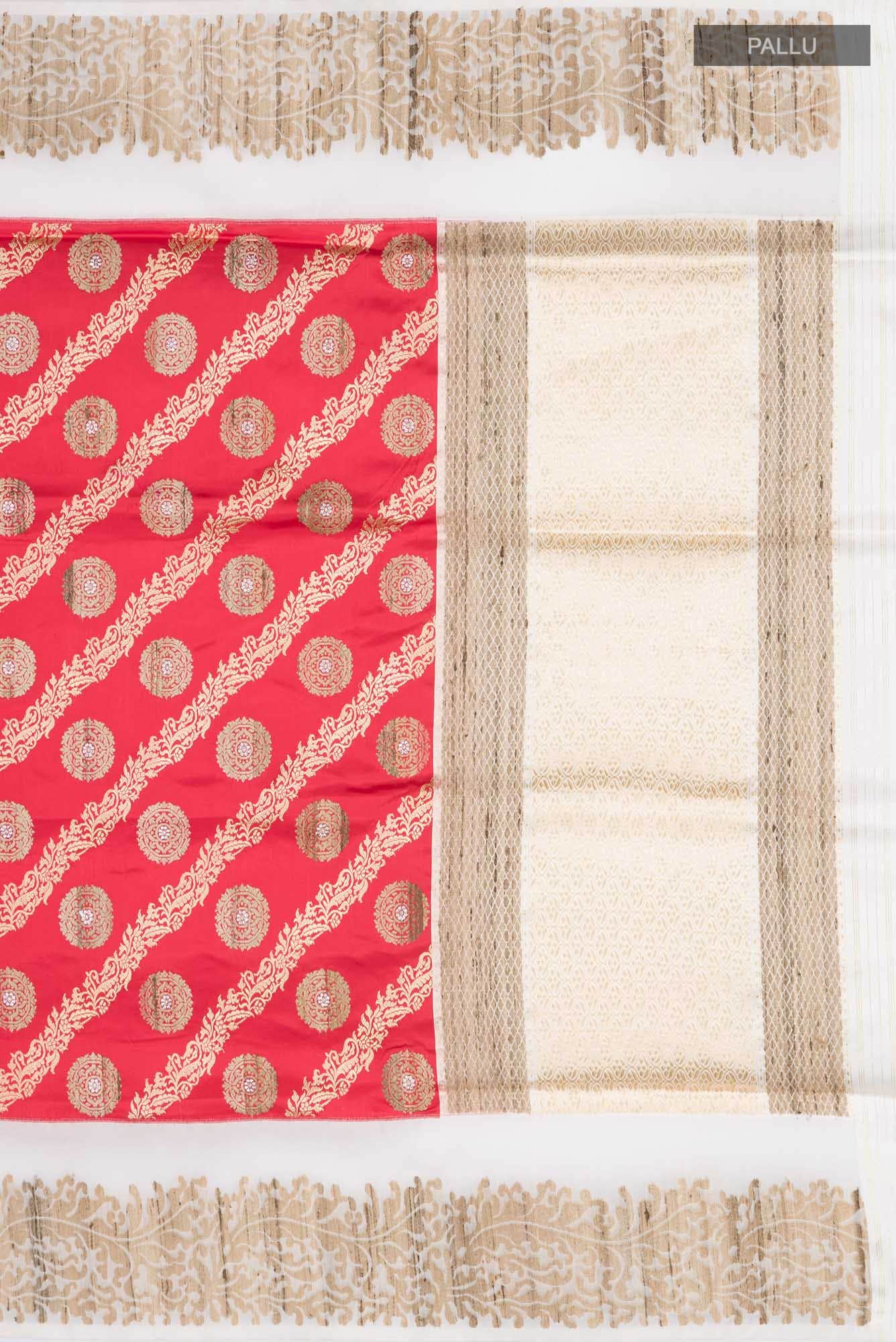 Red Banarasi Silk Saree - Image 5