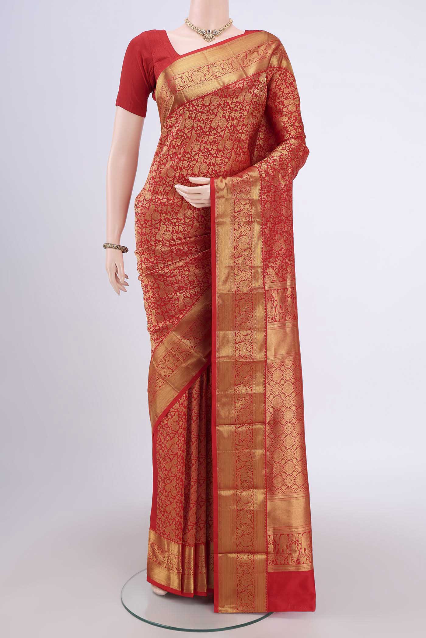 Red Bangalore Silk Saree