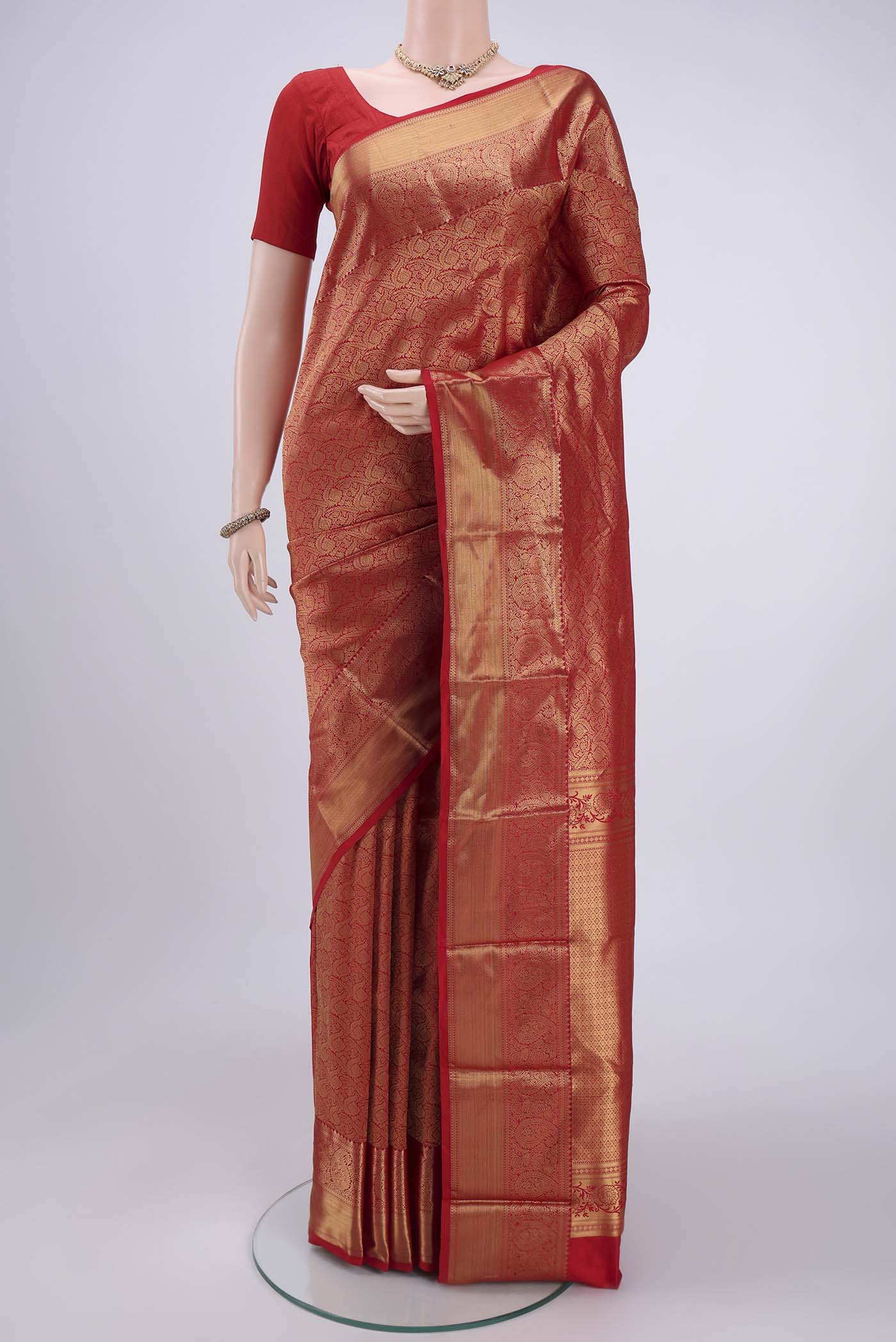 Red Bangalore Silk Saree