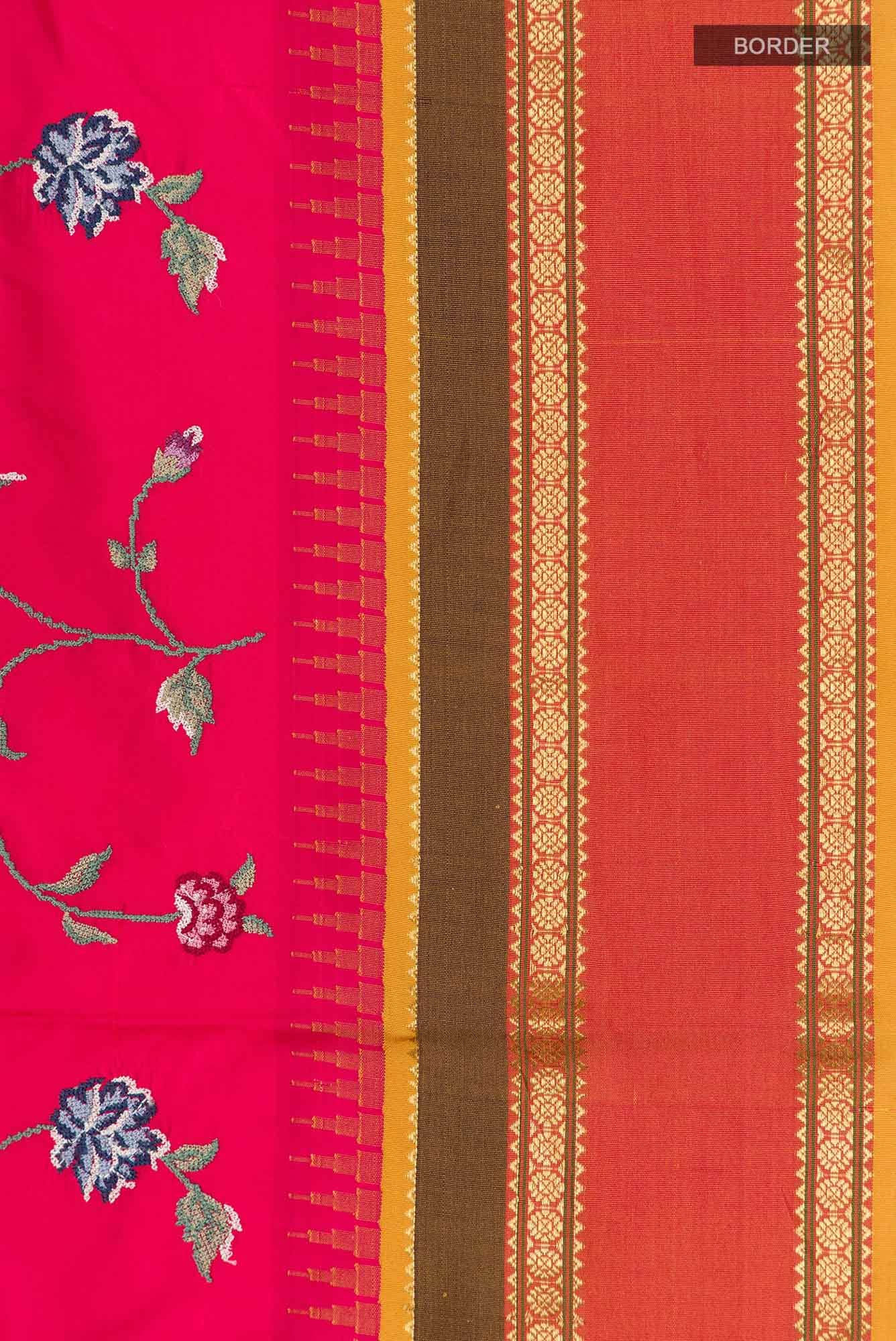 Red Bangalore Silk Saree - Image 5