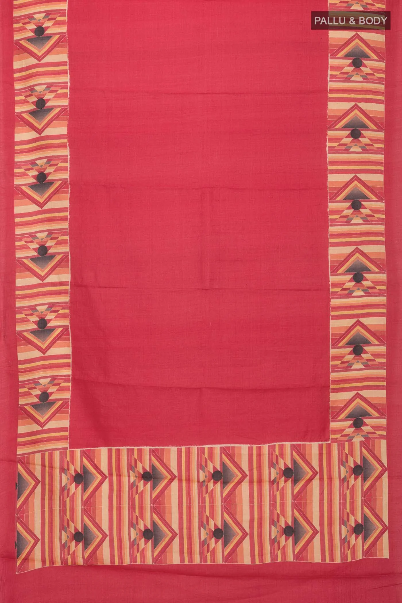 Red Bhagalpuri Tussar Silk Saree - Image 5
