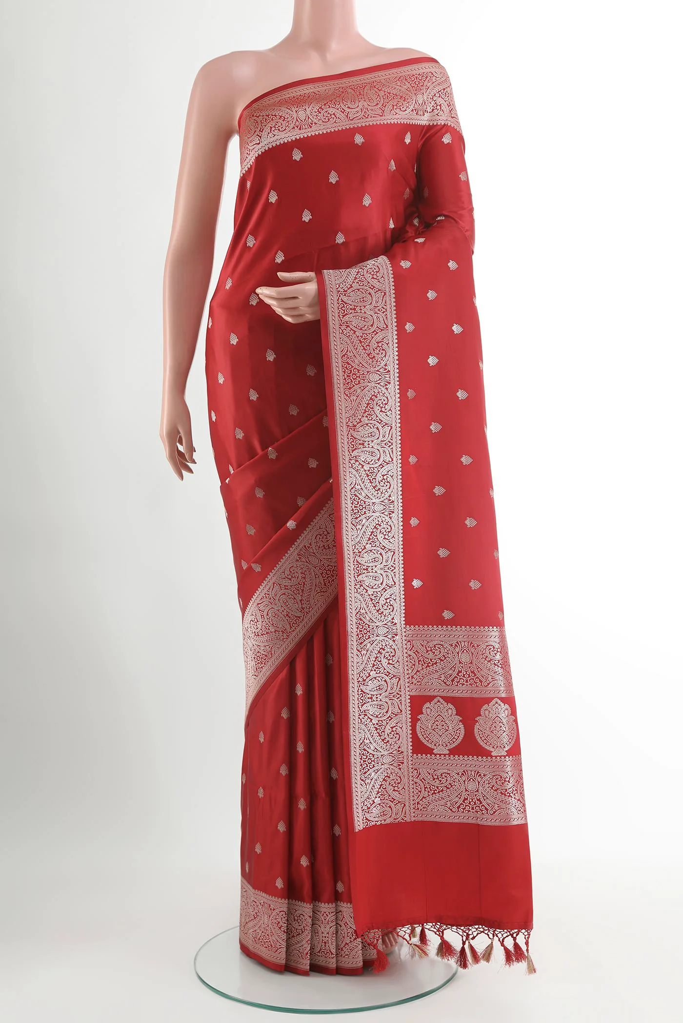 Red Blended Banarasi Silk Saree