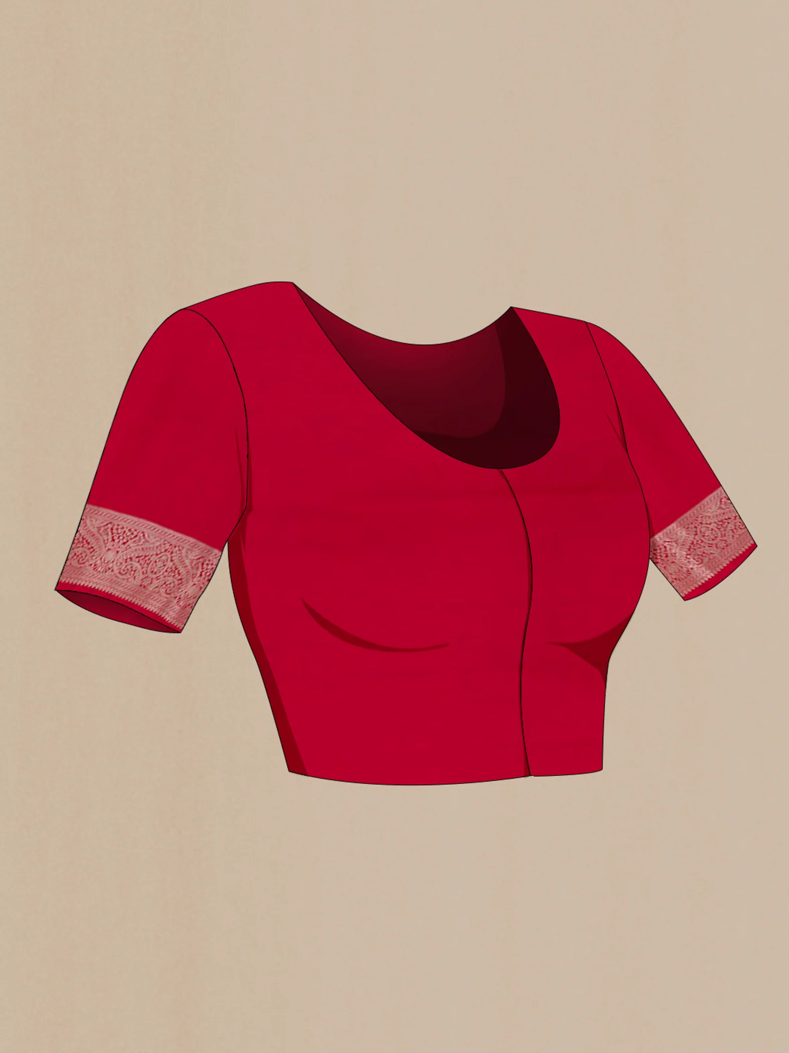 Red Blended Banarasi Silk Saree - Image 2