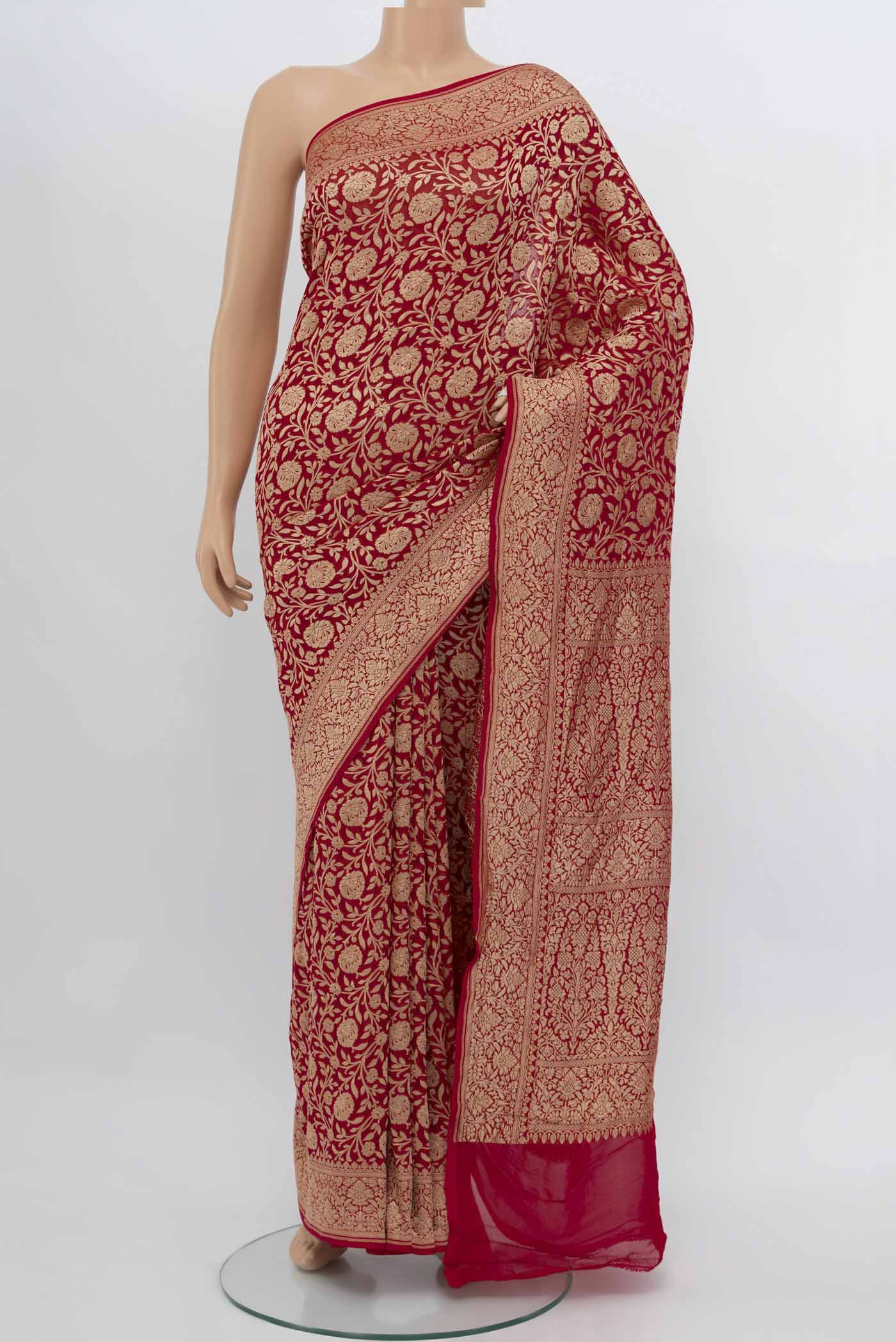 Red Blended Banarasi Saree