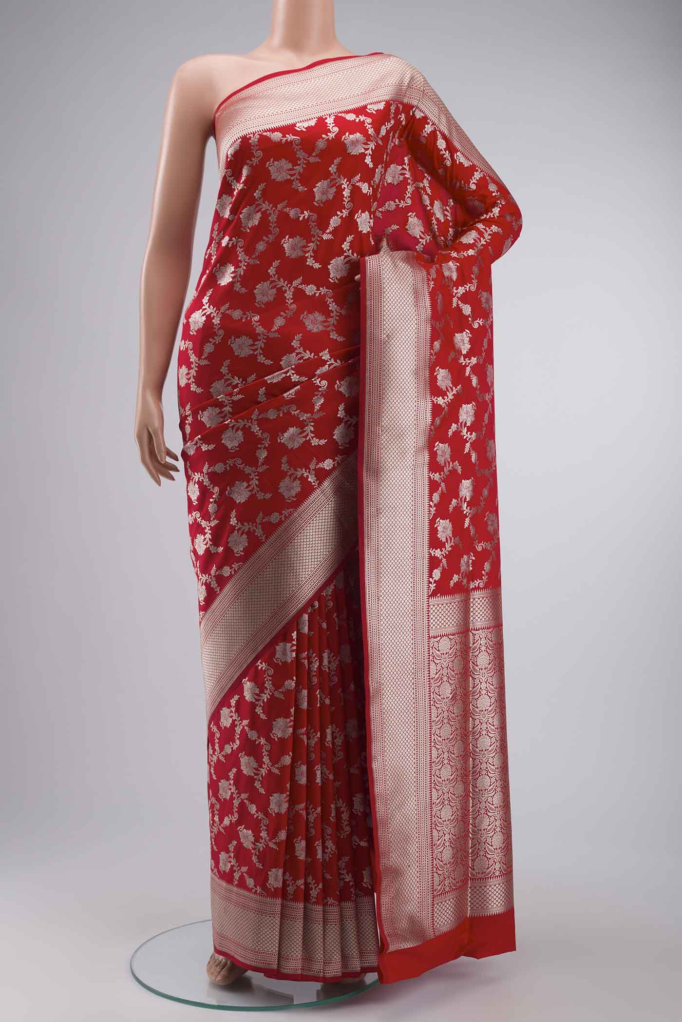 Red Blended Banarasi Silk Saree