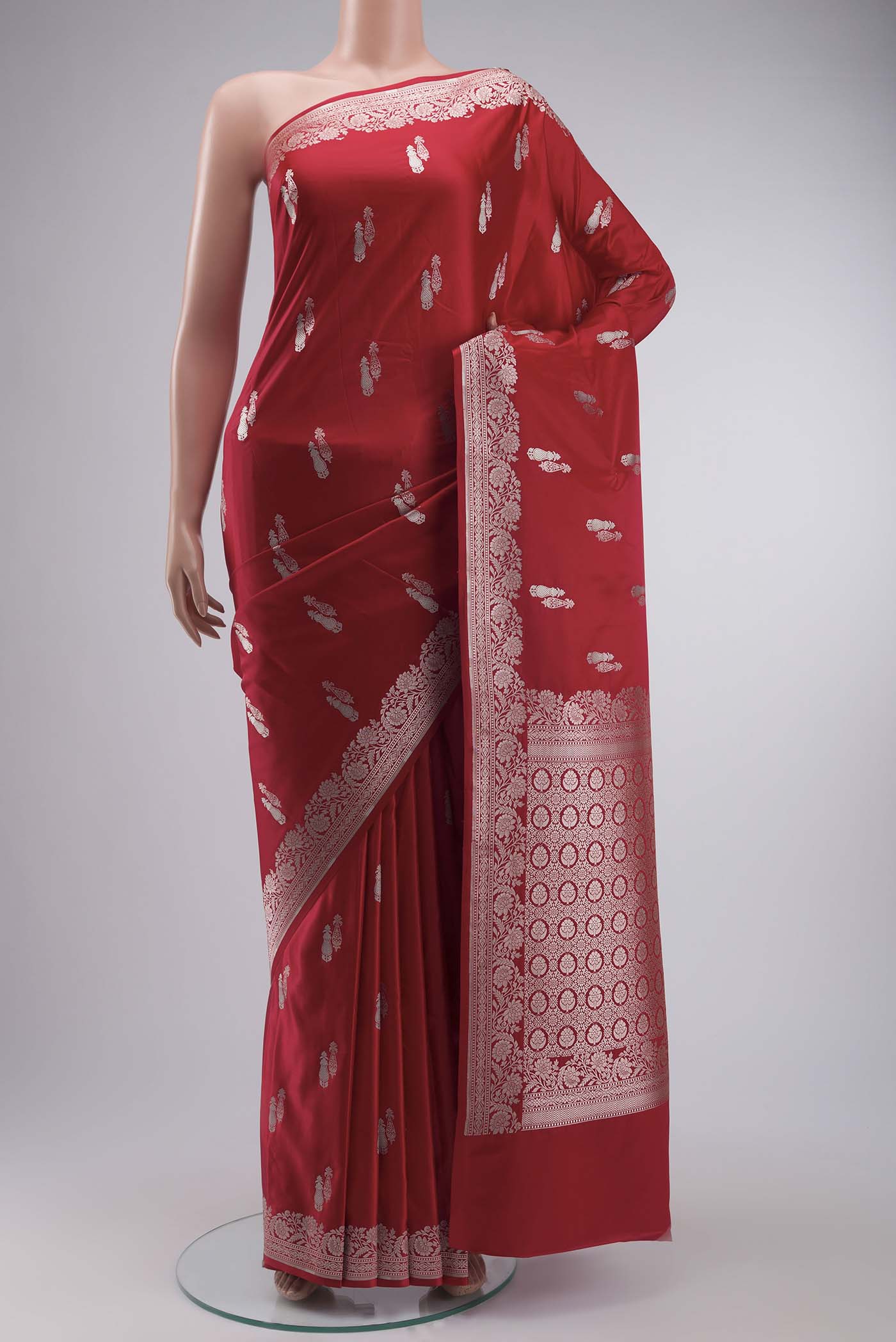 Red Blended Banarasi Silk Saree