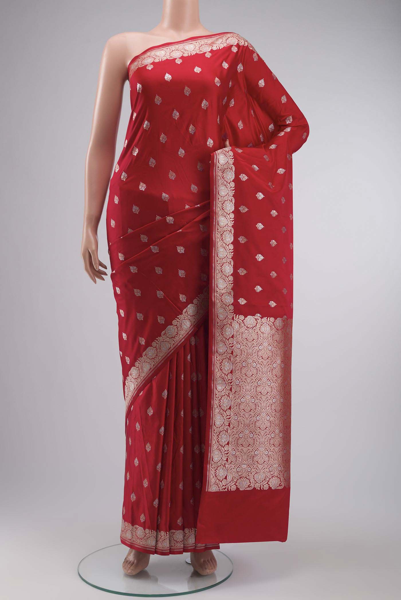 Red Blended Banarasi Silk Saree