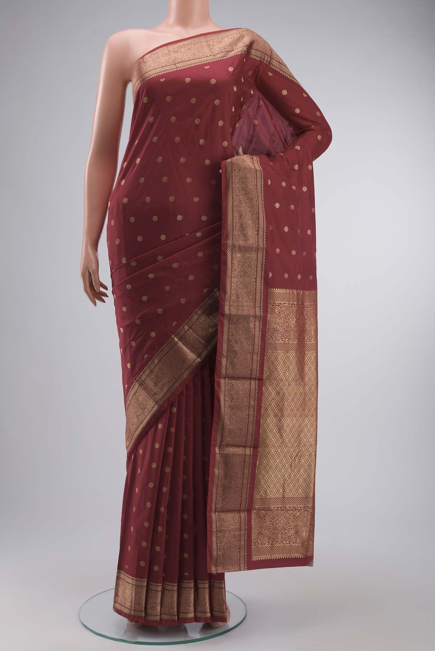 Red Blended Bangalore Silk Saree