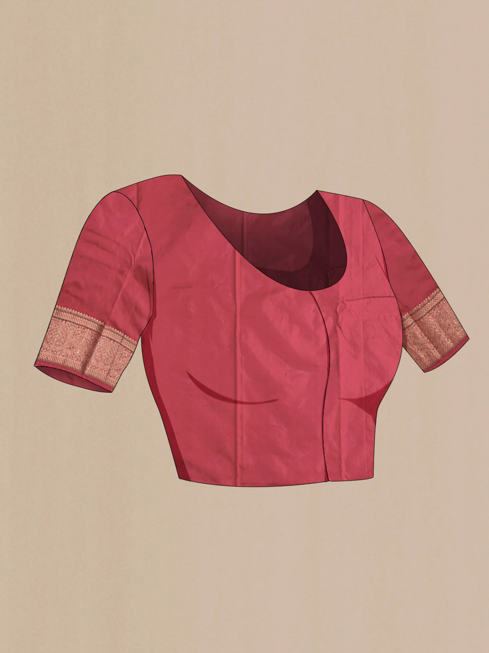 Red Blended Bangalore Silk Saree - Image 2