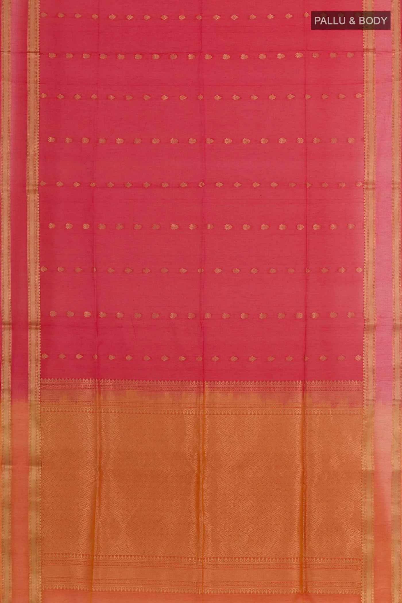 Red Silk Cotton Saree - Image 3