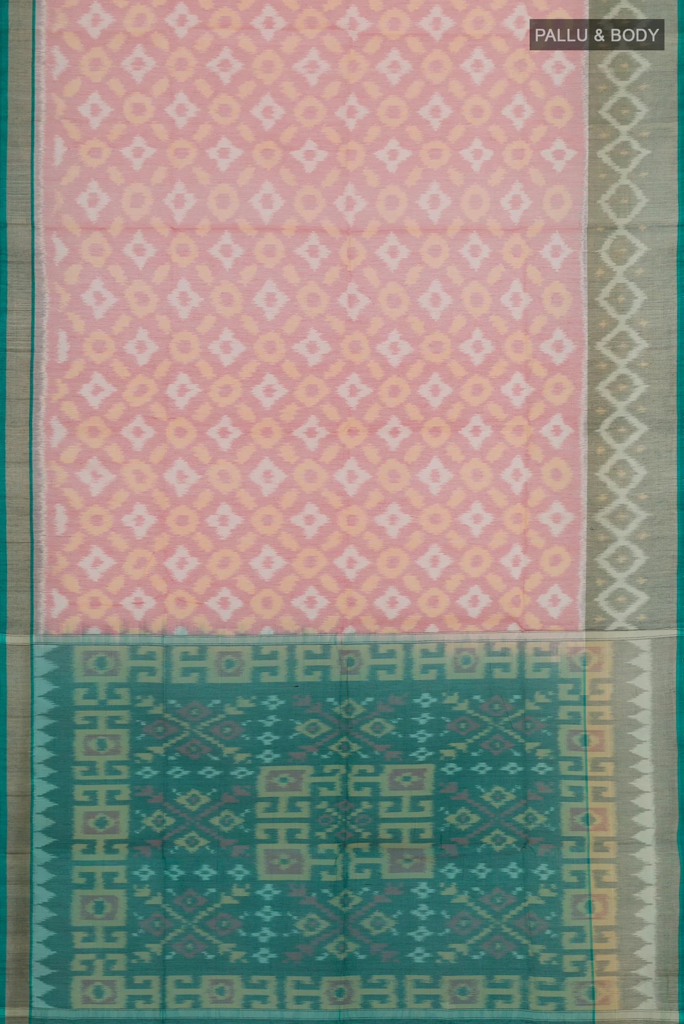 Rose pink Silk Cotton Saree - Image 3
