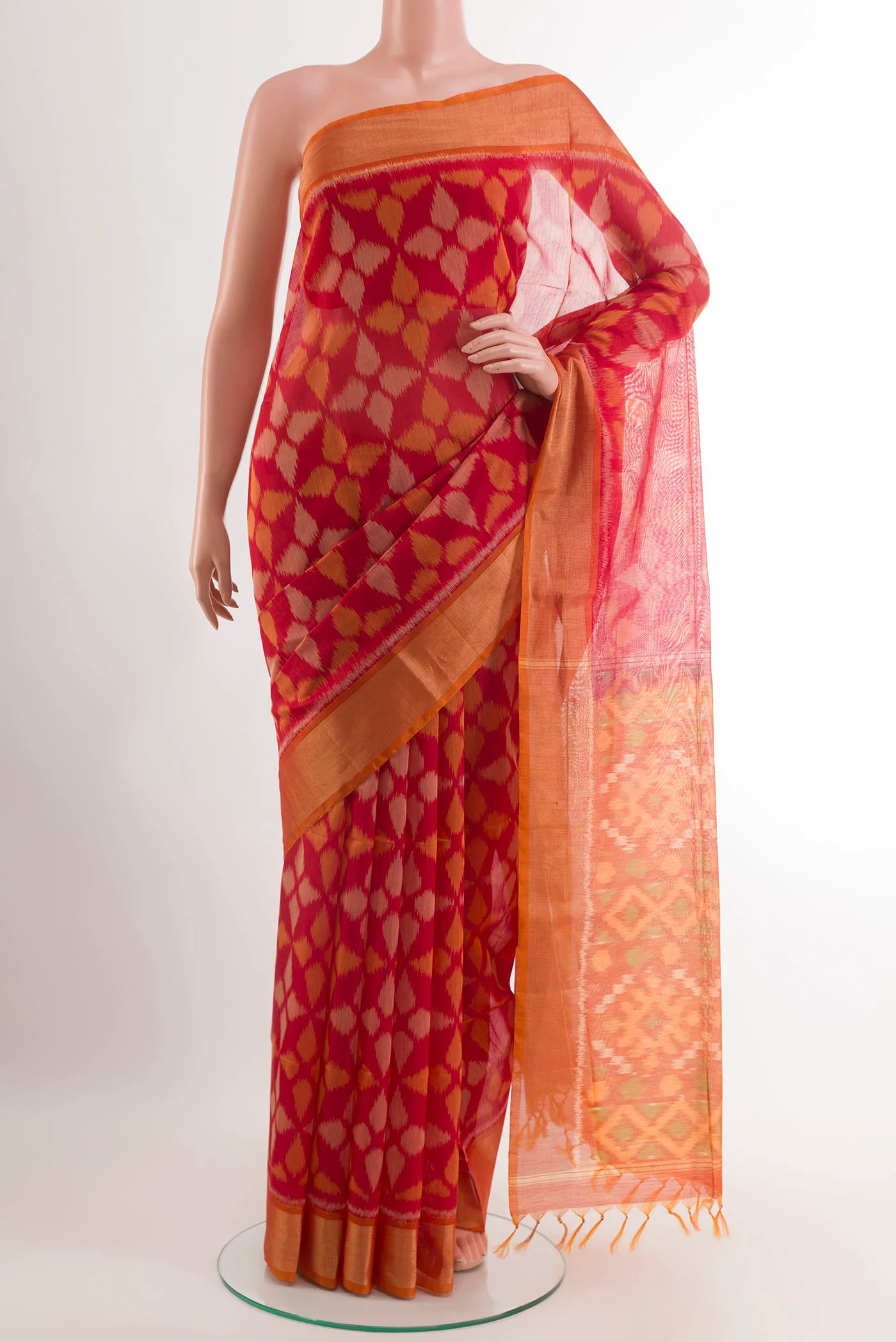 Red Silk Cotton Saree