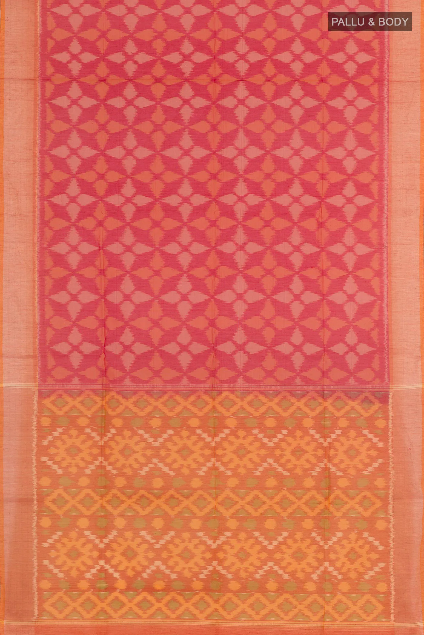 Red Silk Cotton Saree - Image 3