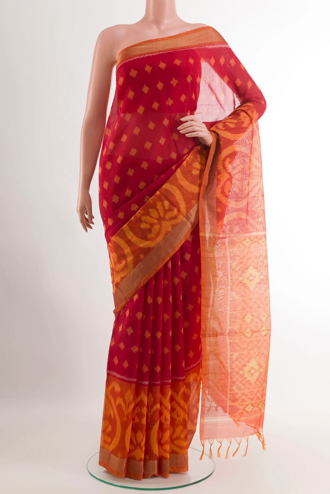 Red Silk Cotton Saree