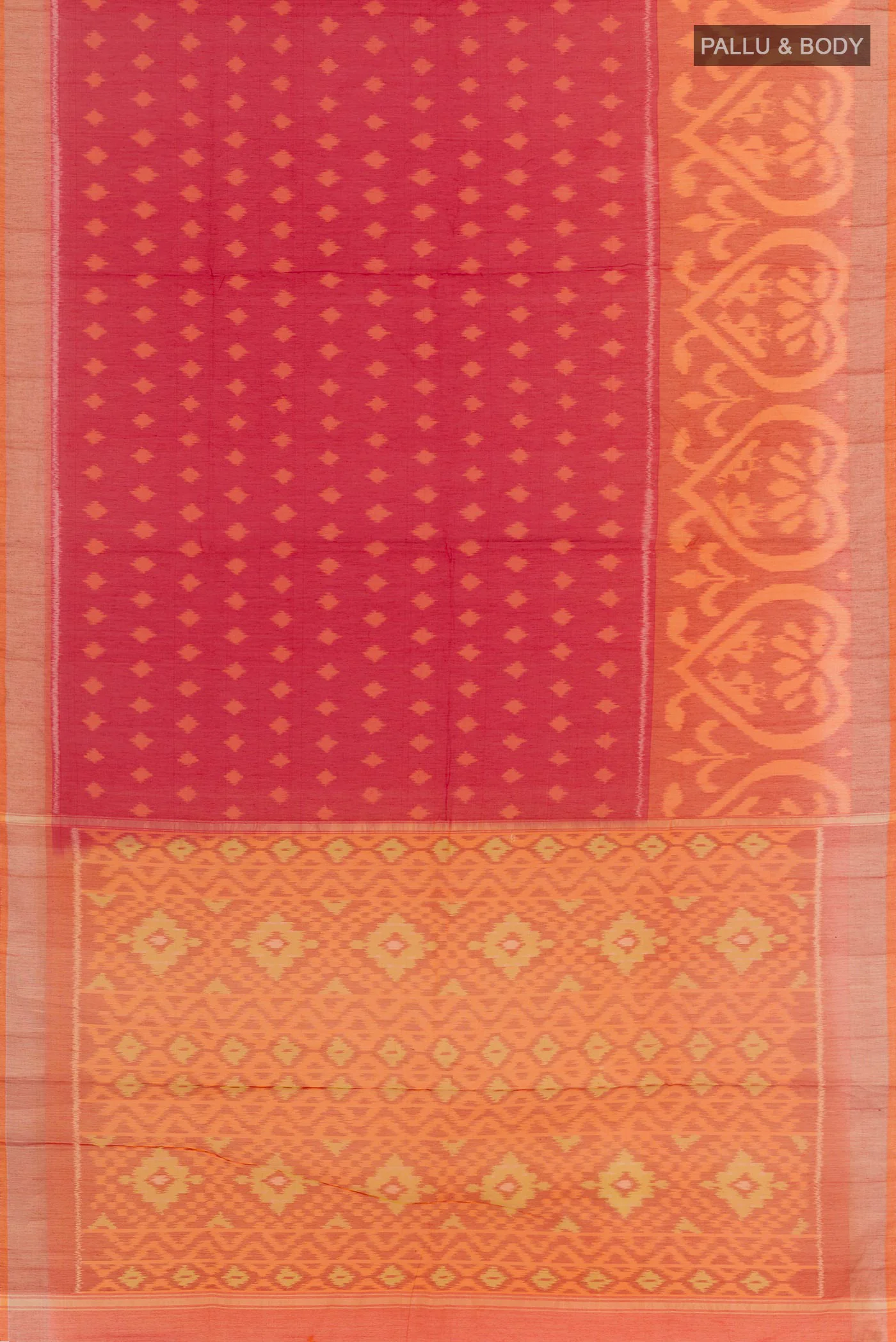Red Silk Cotton Saree - Image 3
