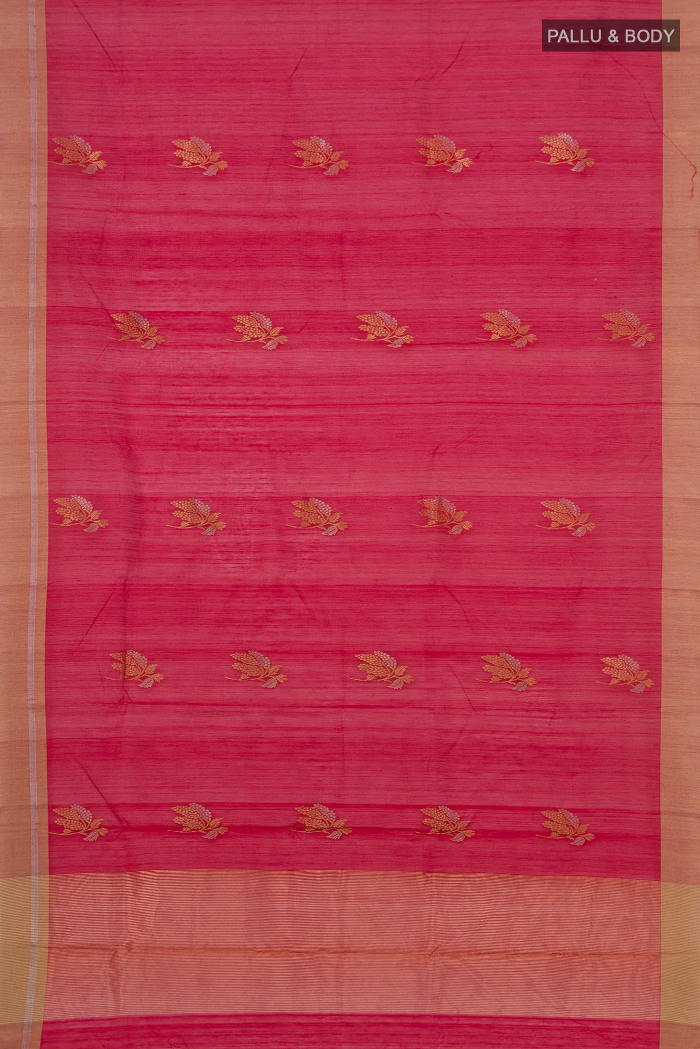 Red Chanderi Silk Cotton Saree - Image 5