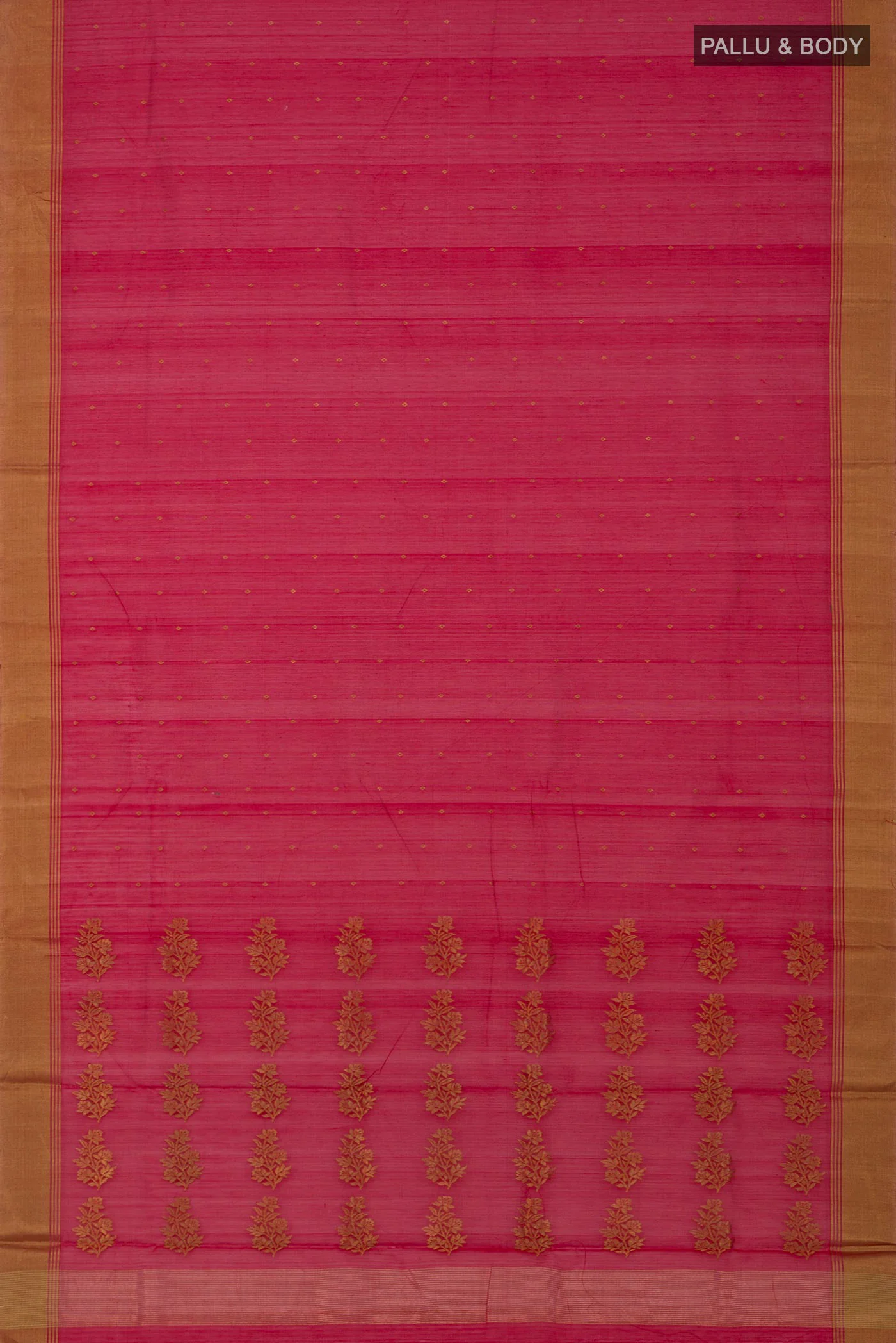 Red Chanderi Silk Cotton Saree - Image 5