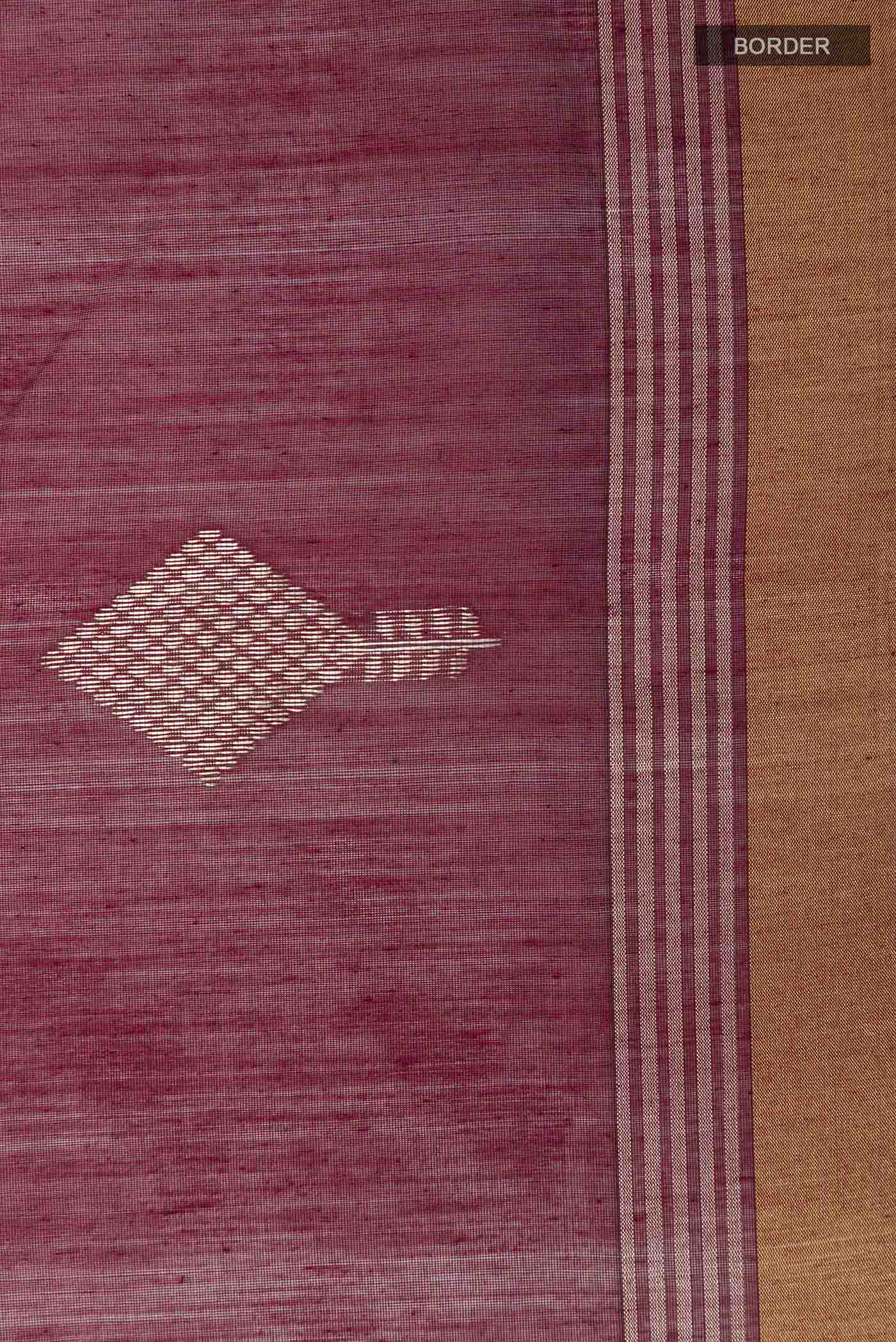 Maroon Chanderi Silk Cotton Saree - Image 3
